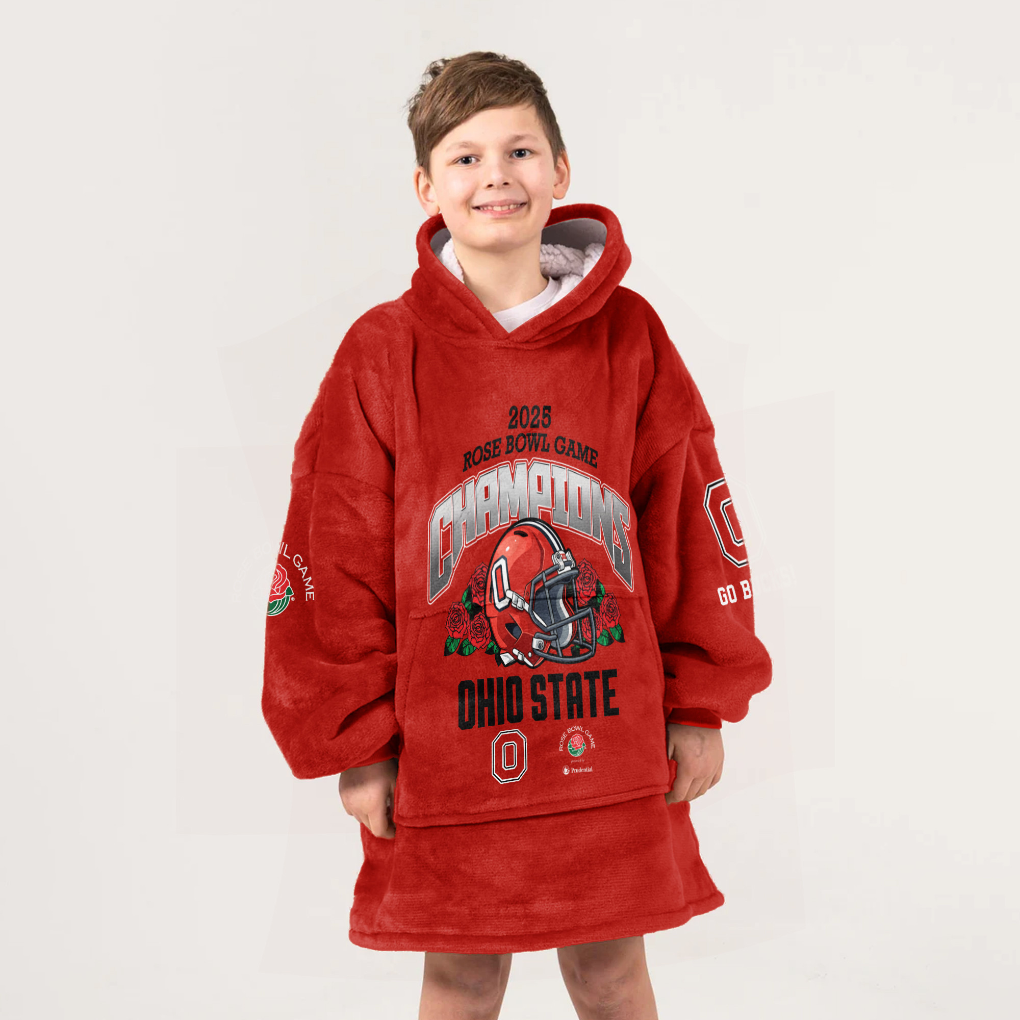 Adult Champions Ohio State Football Unisex Blanket Hoodie