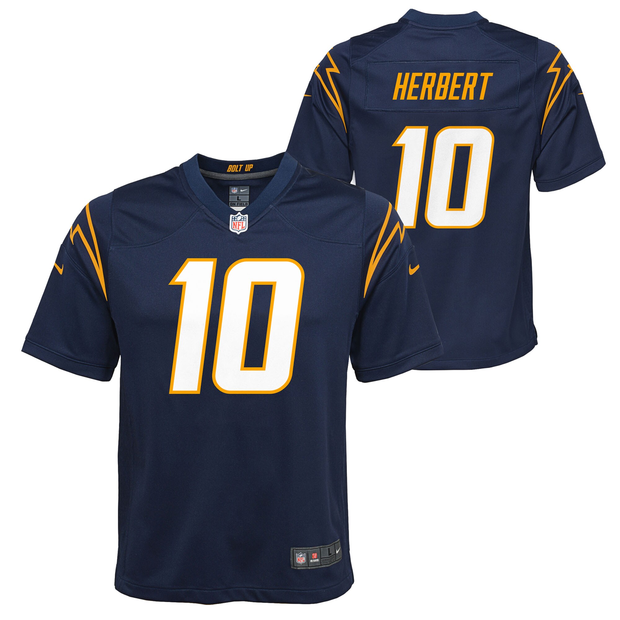 Justin Herbert Los Angeles Chargers  Youth Team Game Alternate Jersey - Navy