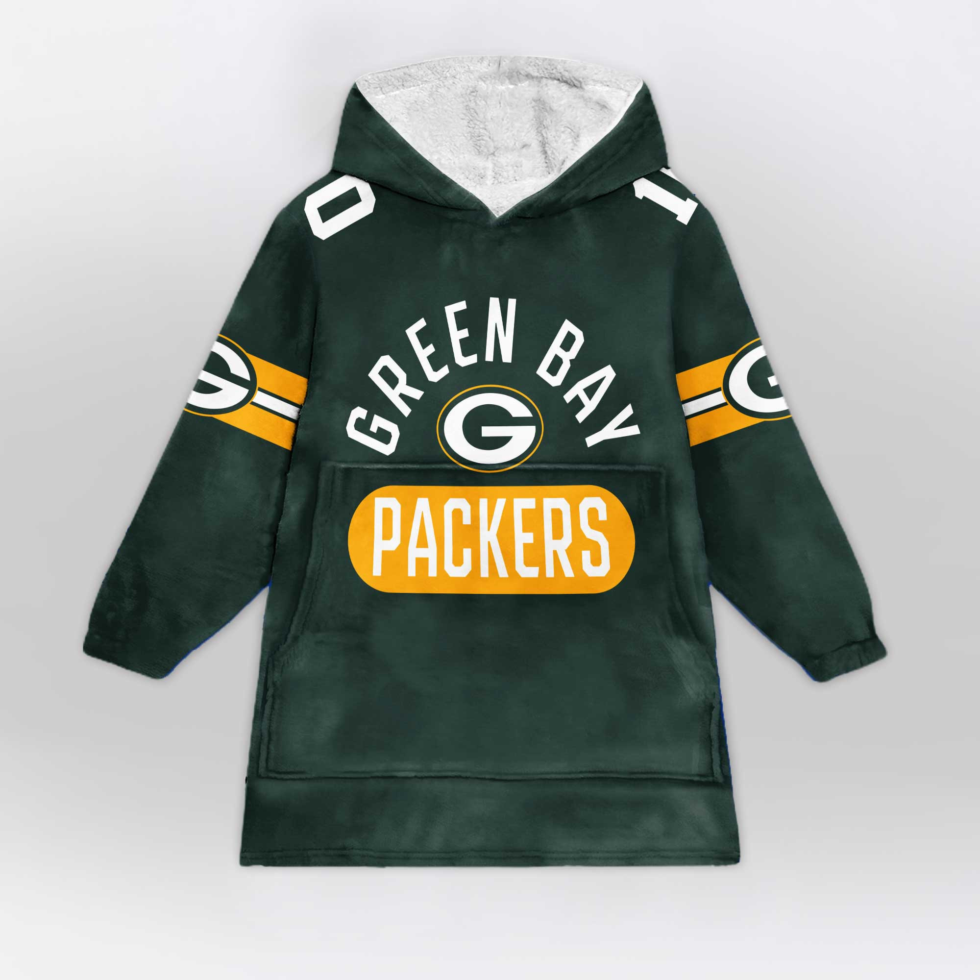 Adult 10 Green Bay Football Unisex Blanket Hoodie