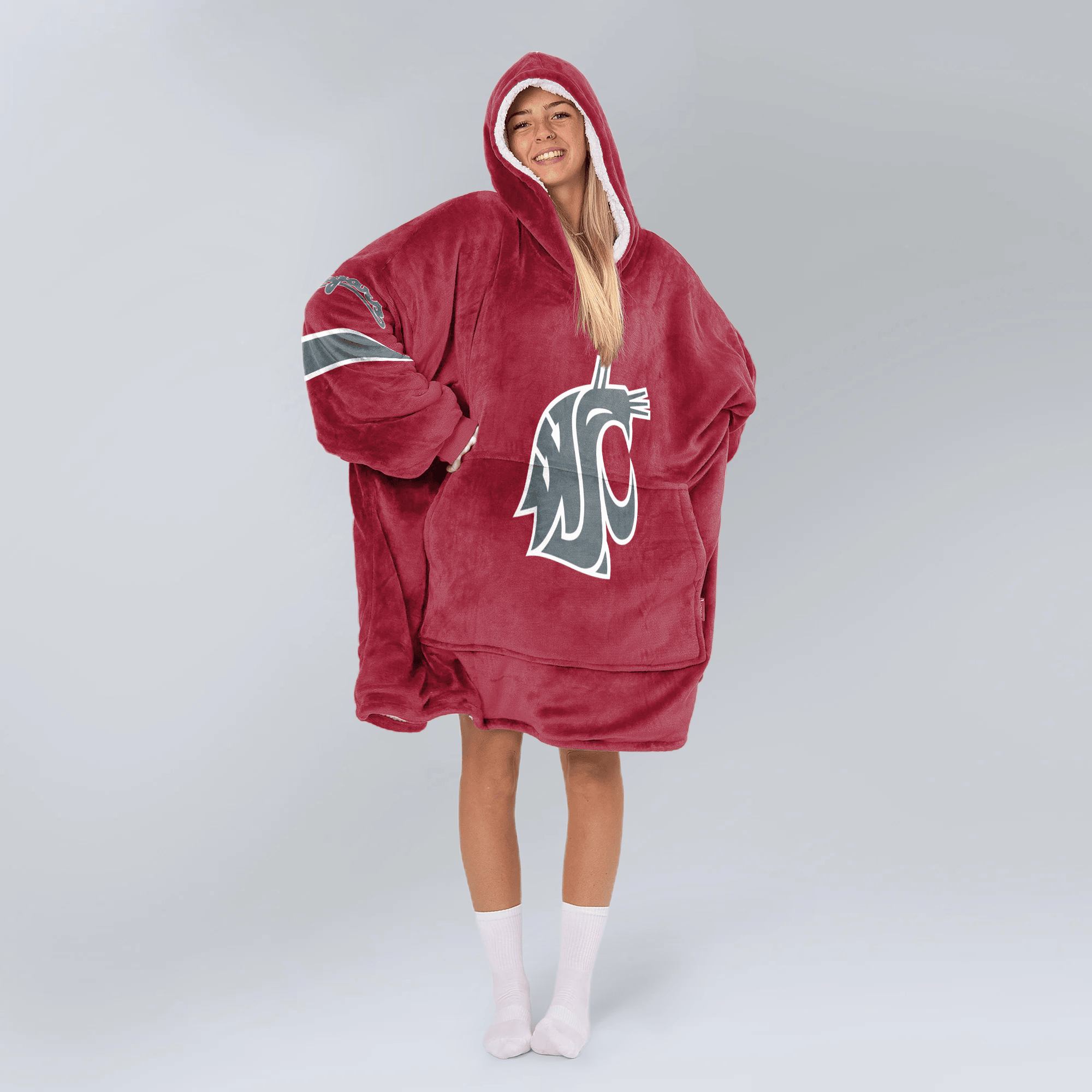 Adult #1 Washington State Football Unisex Blanket Hoodie