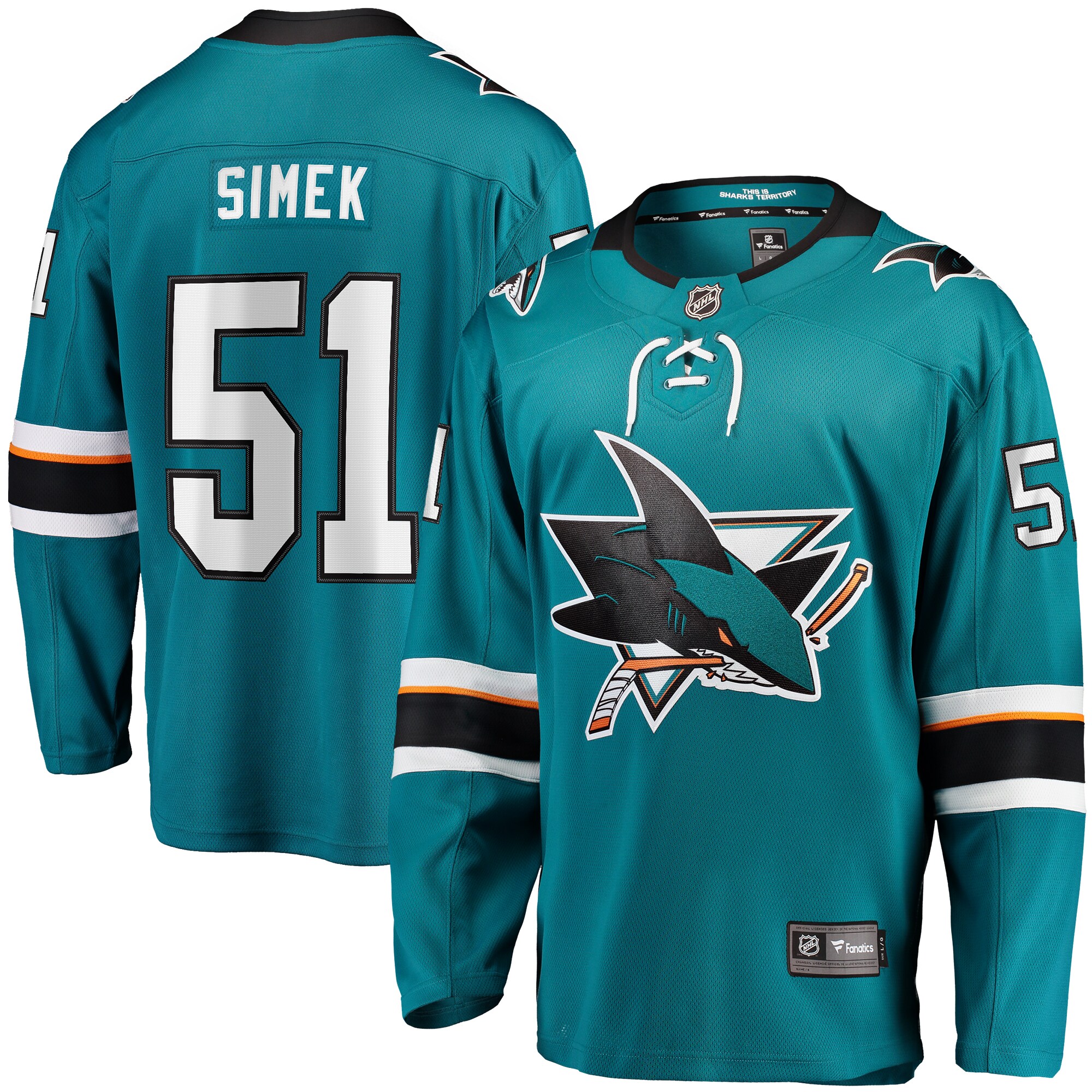 Radim Simek San Jose Sharks Home Breakaway Player Jersey - Teal