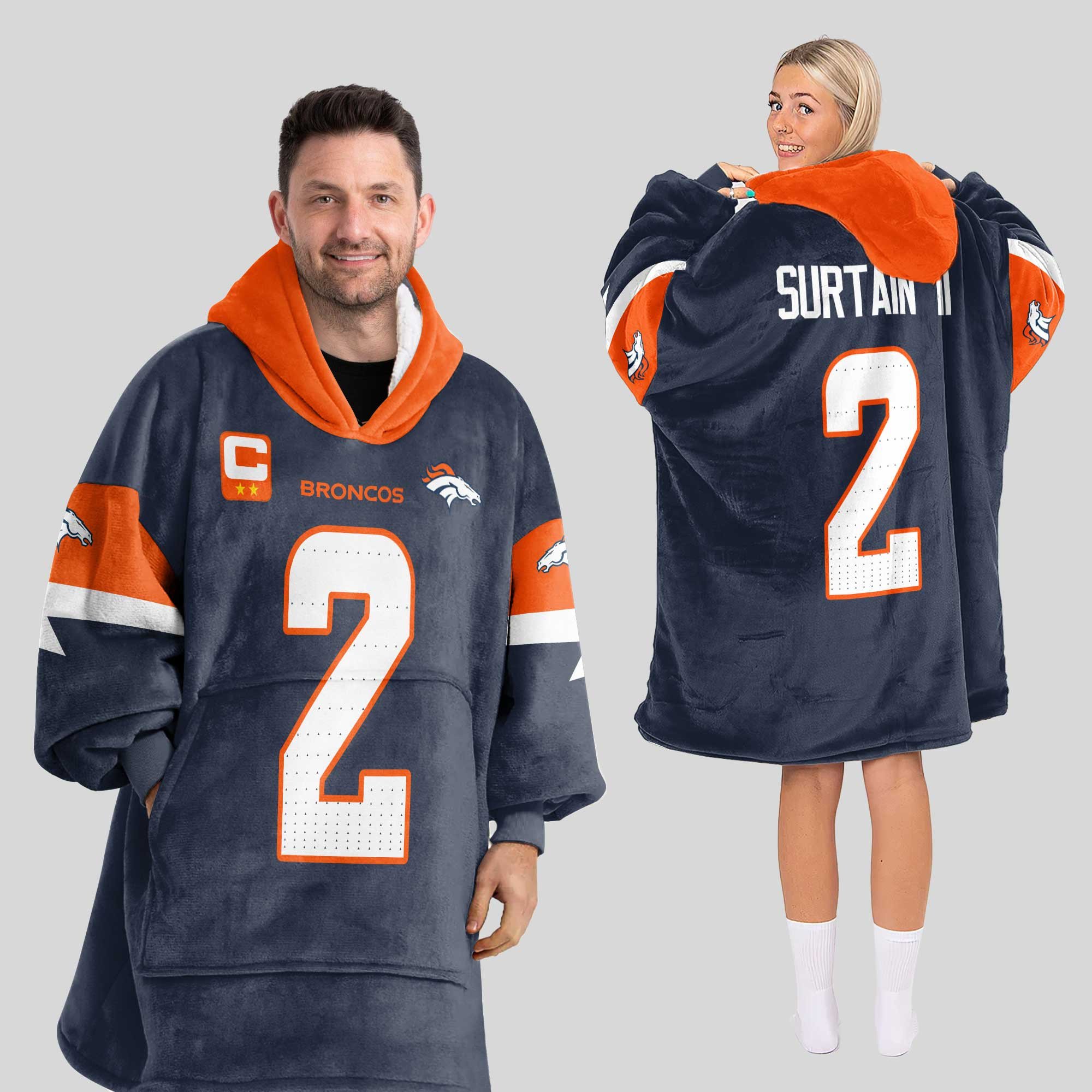 Adult P.S 2 Captain Denver Football Unisex Blanket Hoodie