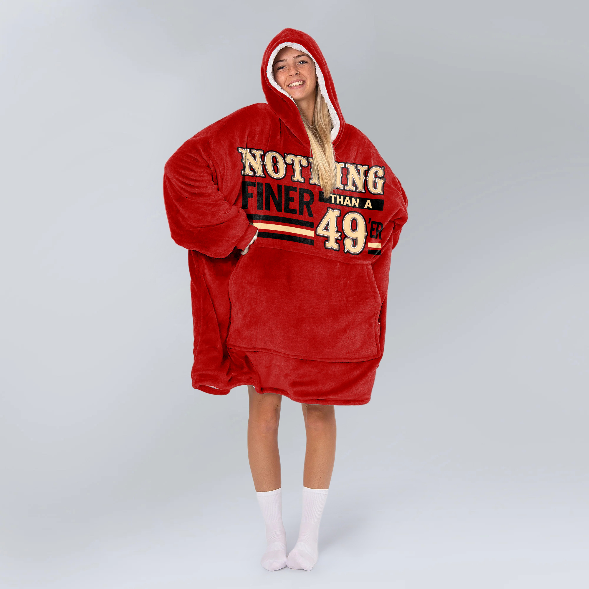 Adult San Francisco 49ers Football Unisex Blanket Hoodie