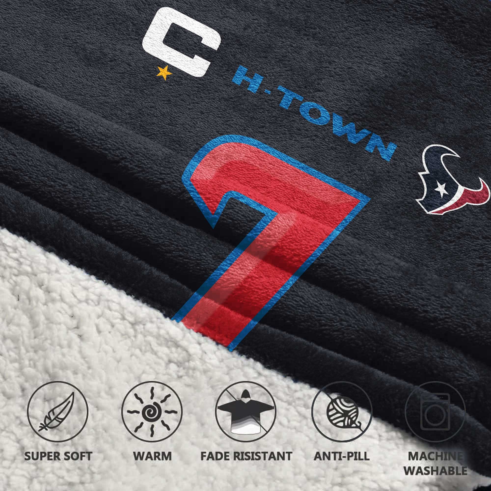 Adult Captain C.S 7 Houston Football Unisex Blanket Hoodie