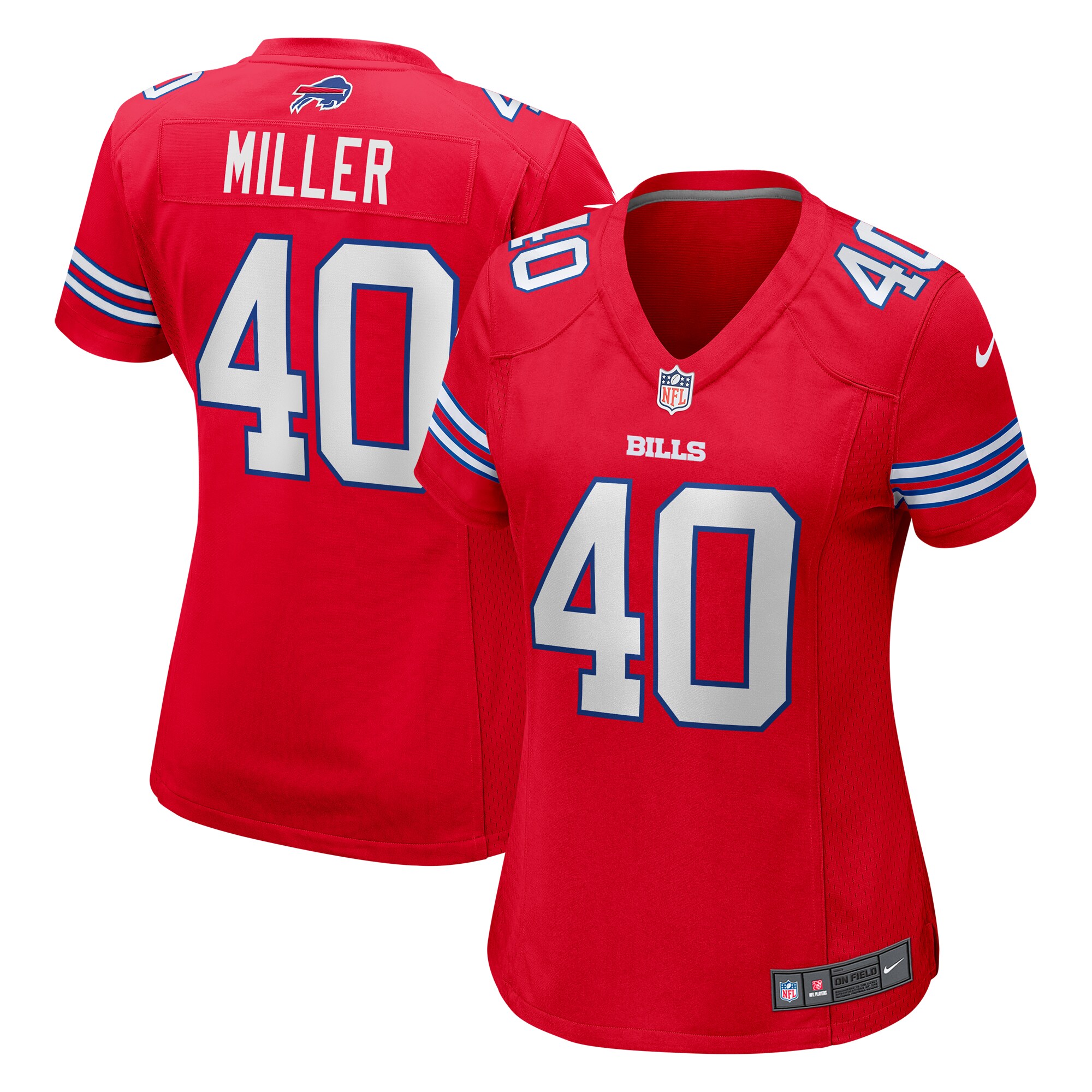 Von Miller Buffalo Bills  Women's Alternate Game Jersey - Red