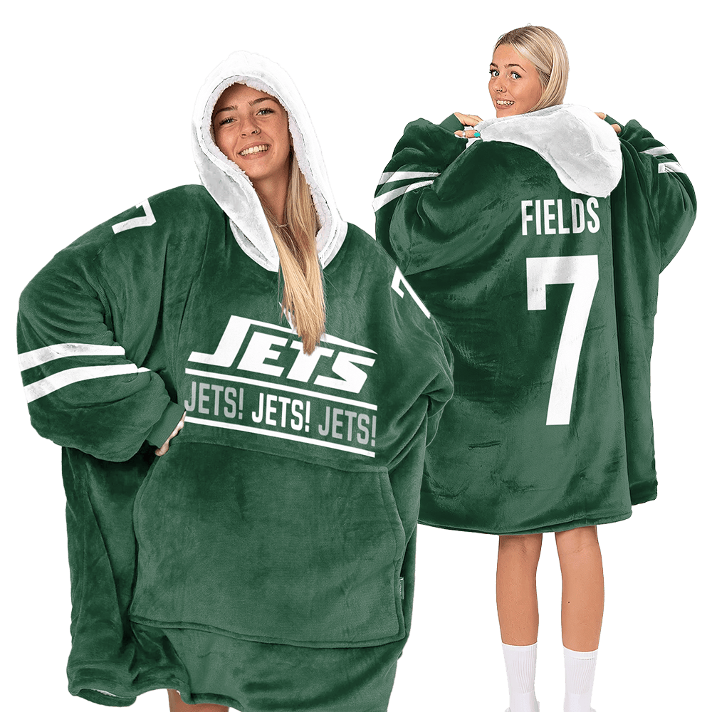 New York J Football Unisex Blanket Hoodie