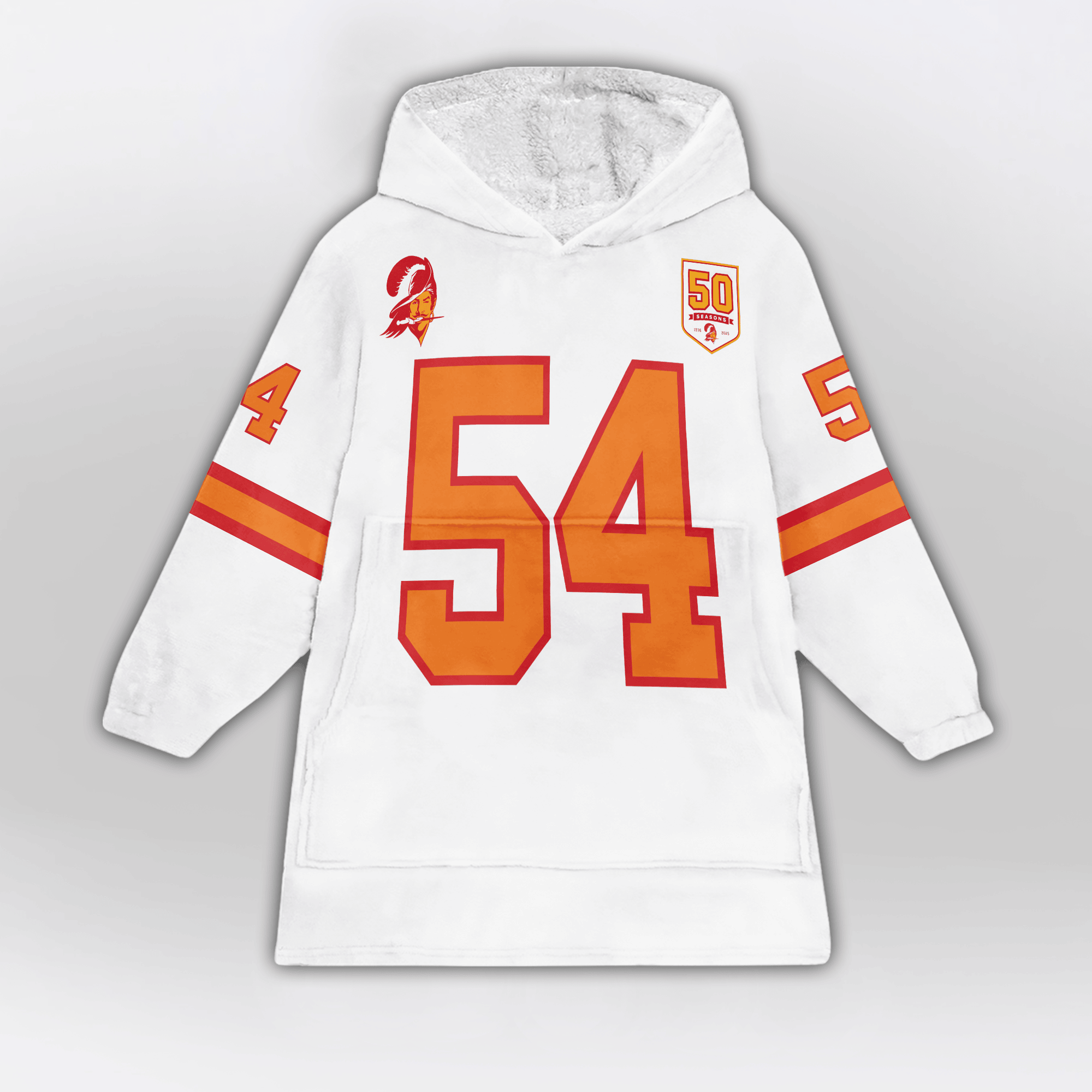 Adult L.D 54 Tampa Bay Football 50th Season Game Unisex Blanket Hoodie