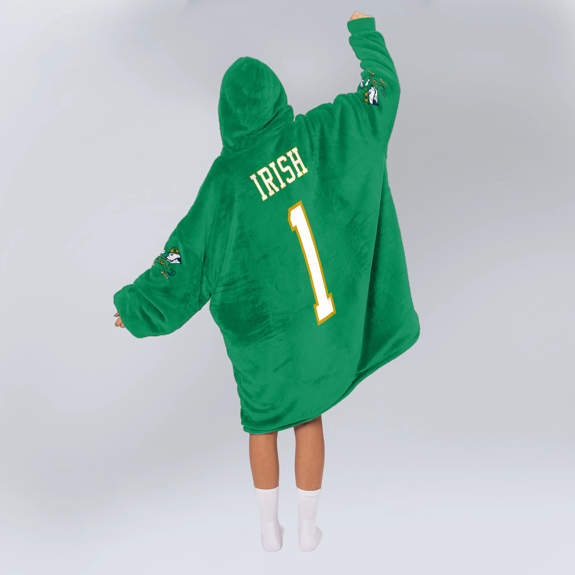Adult #1 Notre Dame Football Unisex Blanket Hoodie