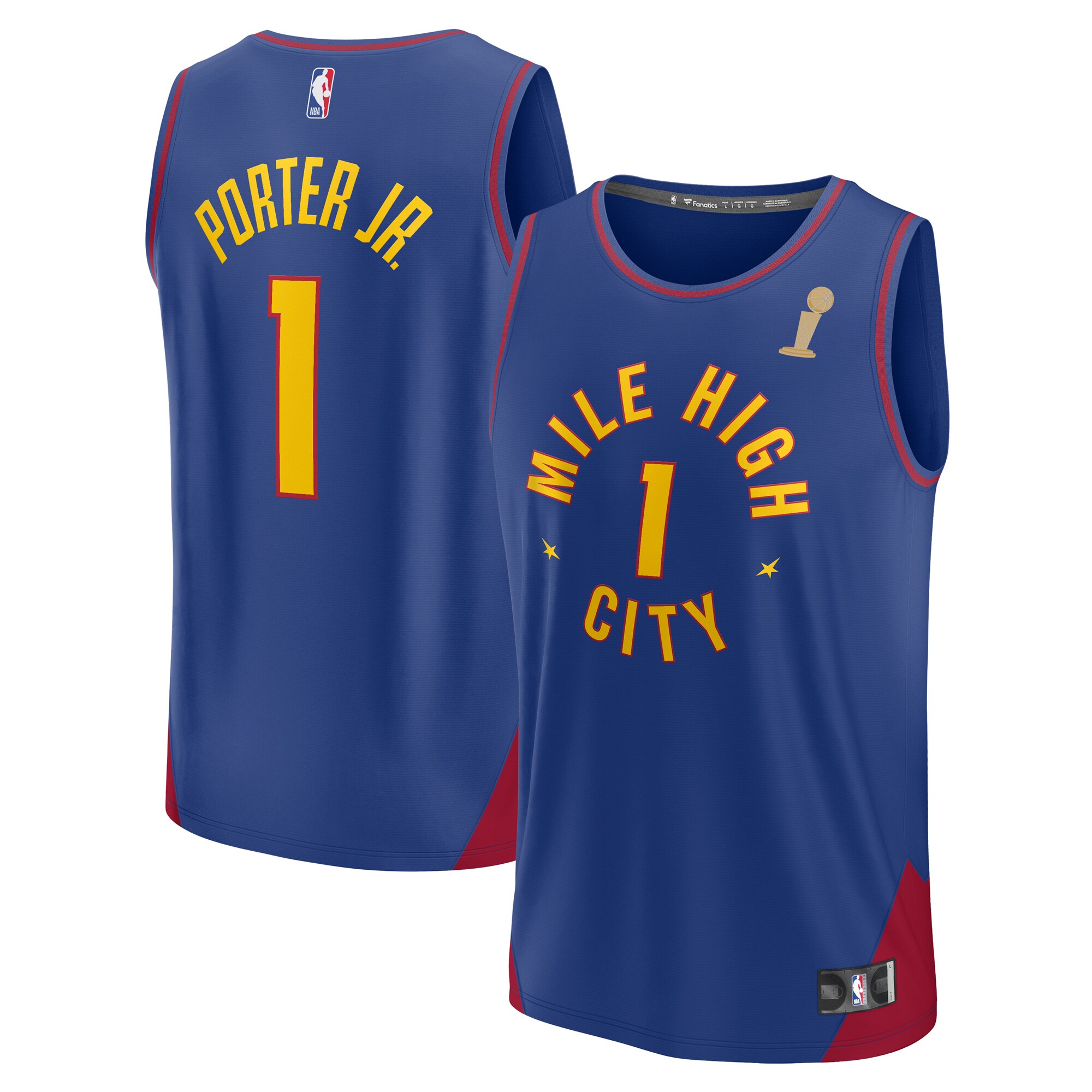 Michael Porter Jr. Denver Nuggets  Blue 2023 NBA Finals Champions Fast Break Player Jersey - Statement Edition