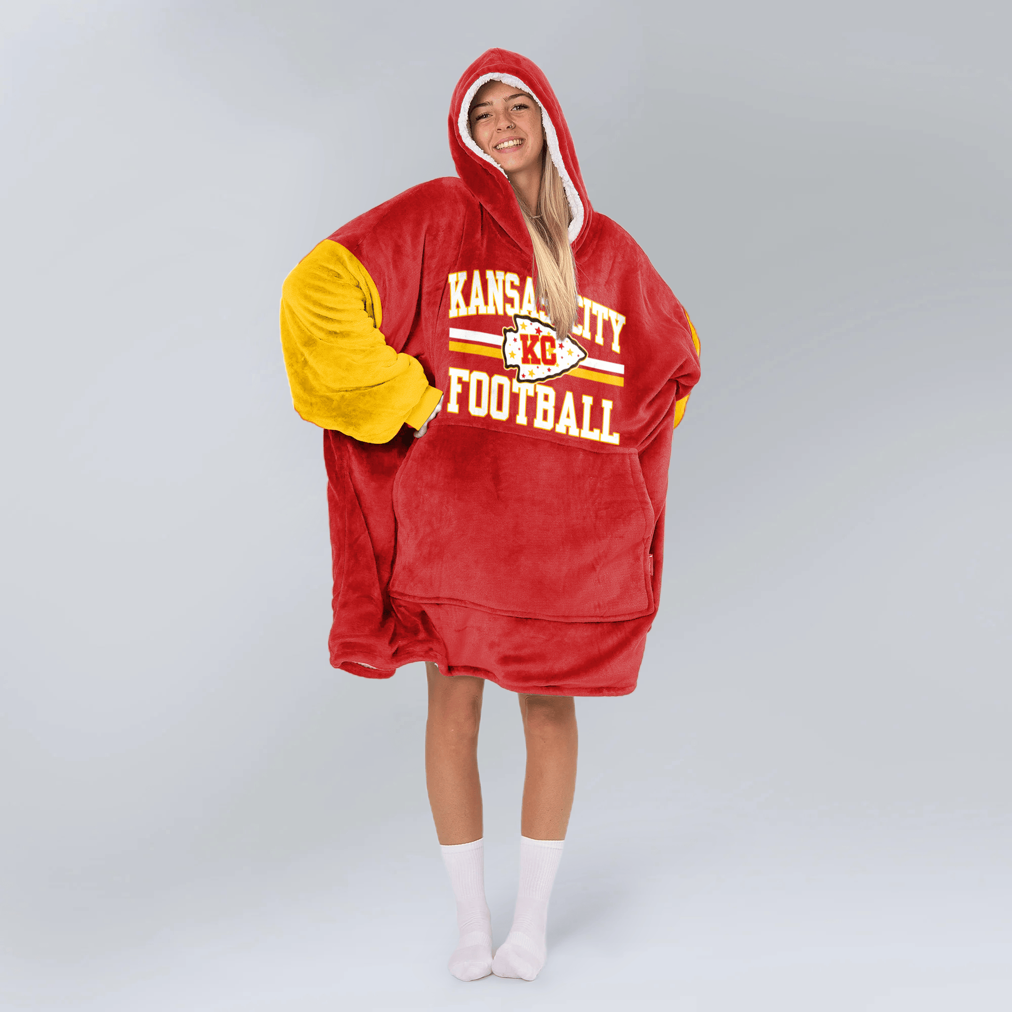Kansas City Football Unisex Blanket Hoodie