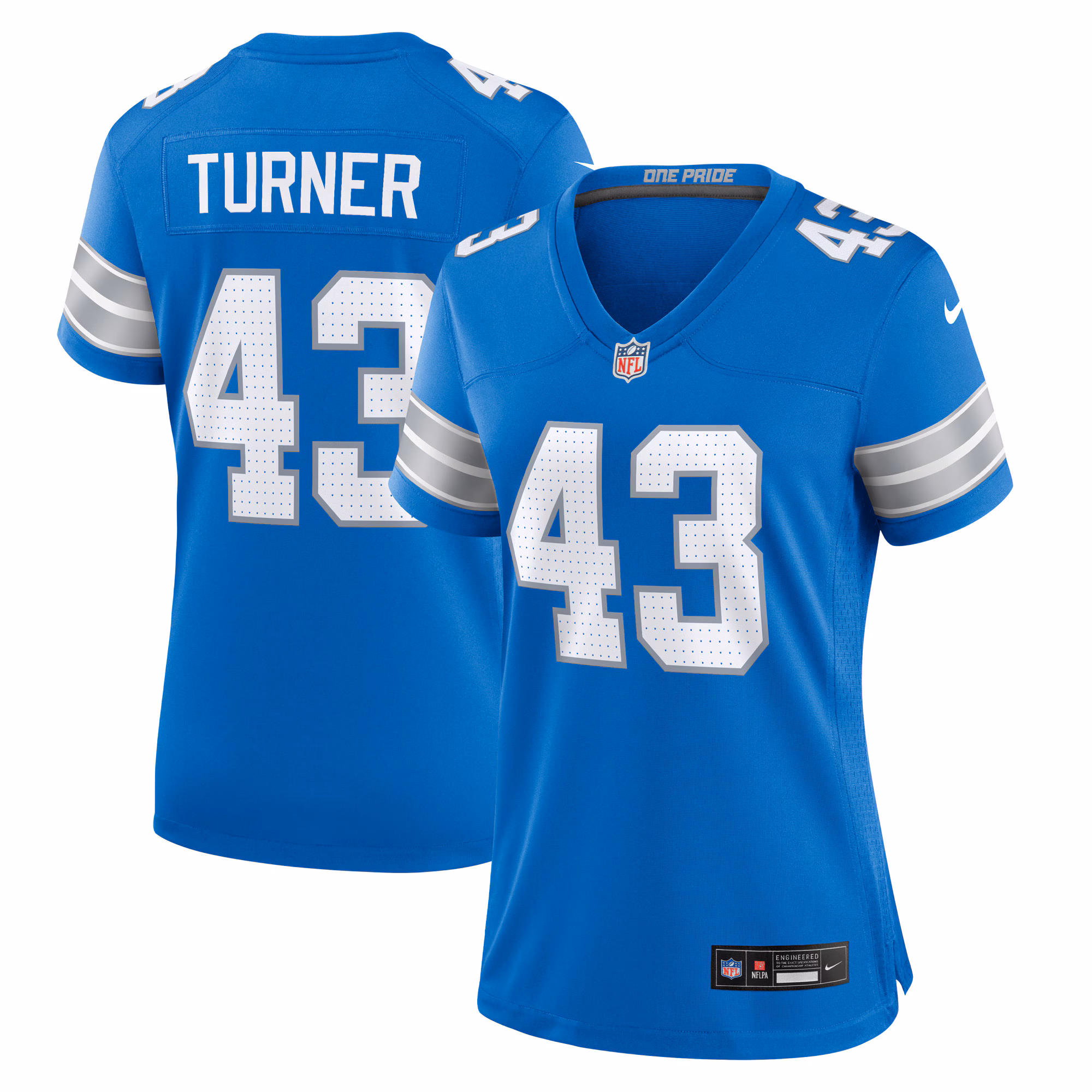James Turner Detroit Lions Women's Game Jersey -  Blue
