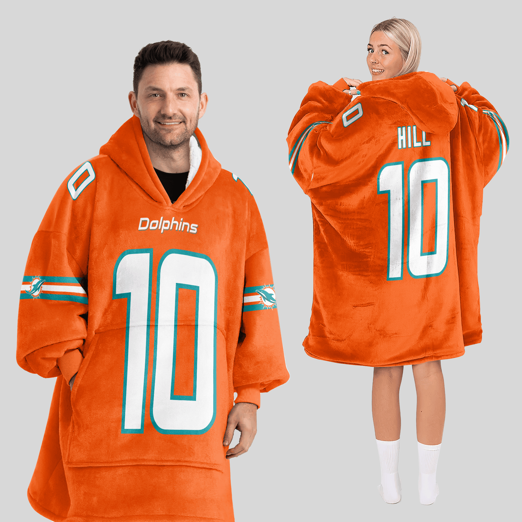 Adult 10 Miami Football Unisex Blanket Hoodie