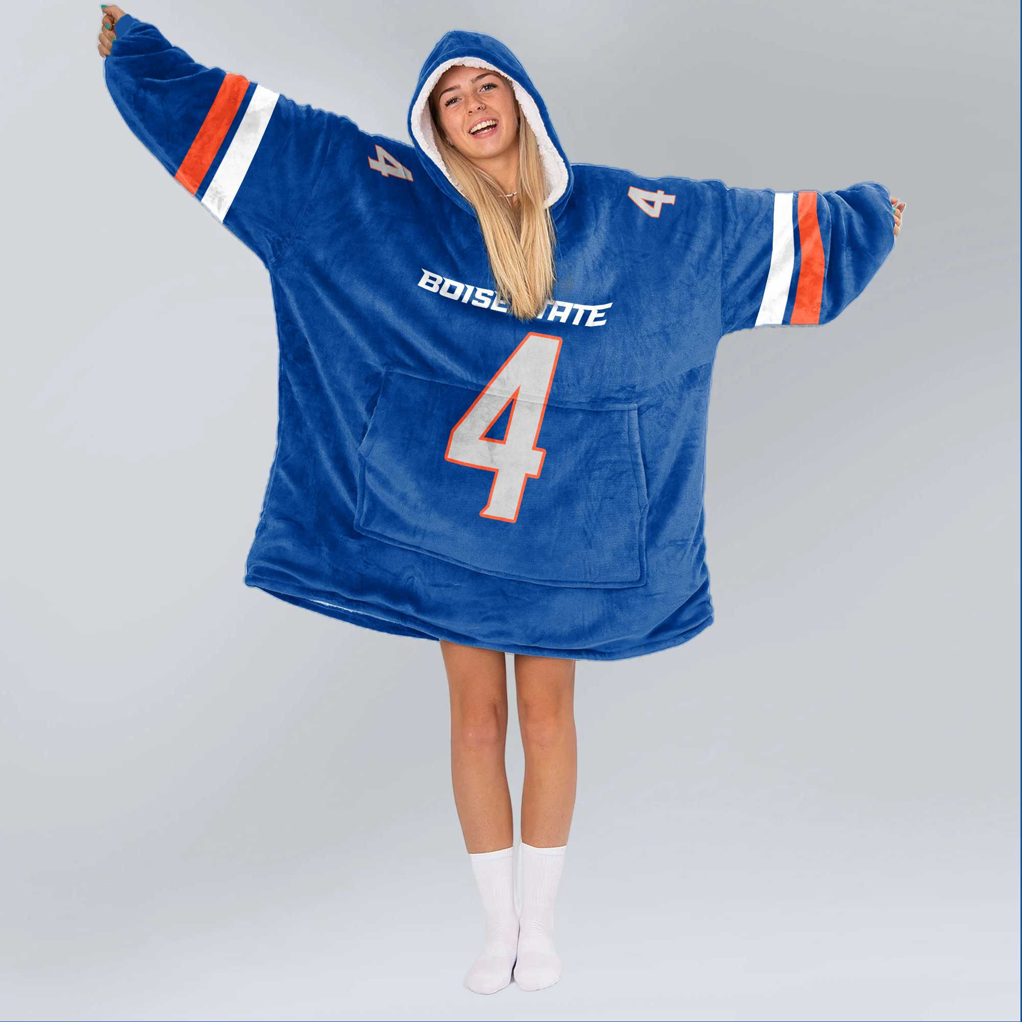 Adult 4 Boise State Football Unisex Blanket Hoodie