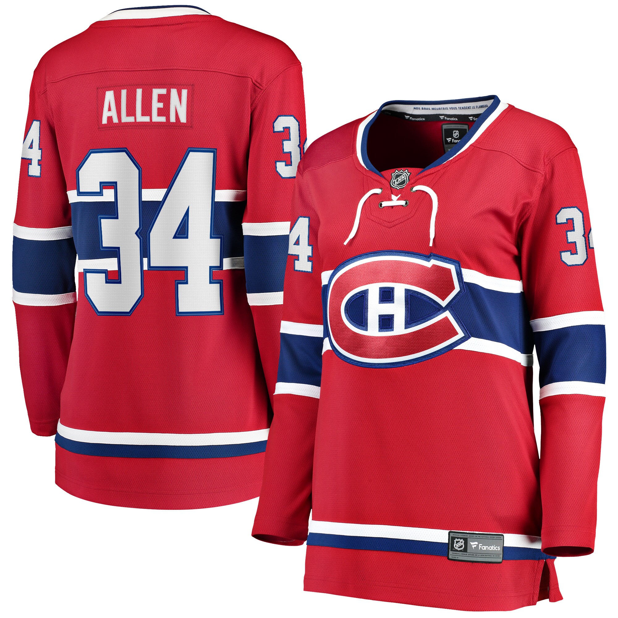 Jake Allen Montreal Canadiens Women's Breakaway Player Jersey - Red