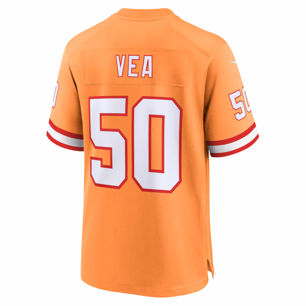 Vita Vea #50 Tampa Bay Buccaneers 50th Season Game Jersey - Creamsicle