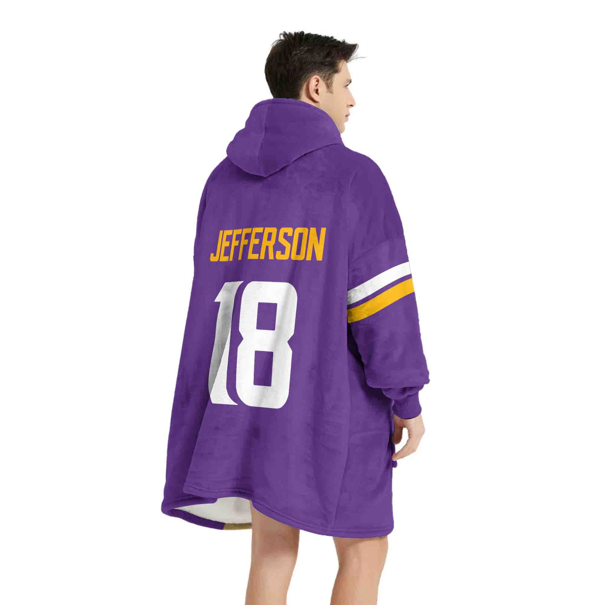 Adult JJ 18 Minnesota Football Unisex Blanket Hoodie