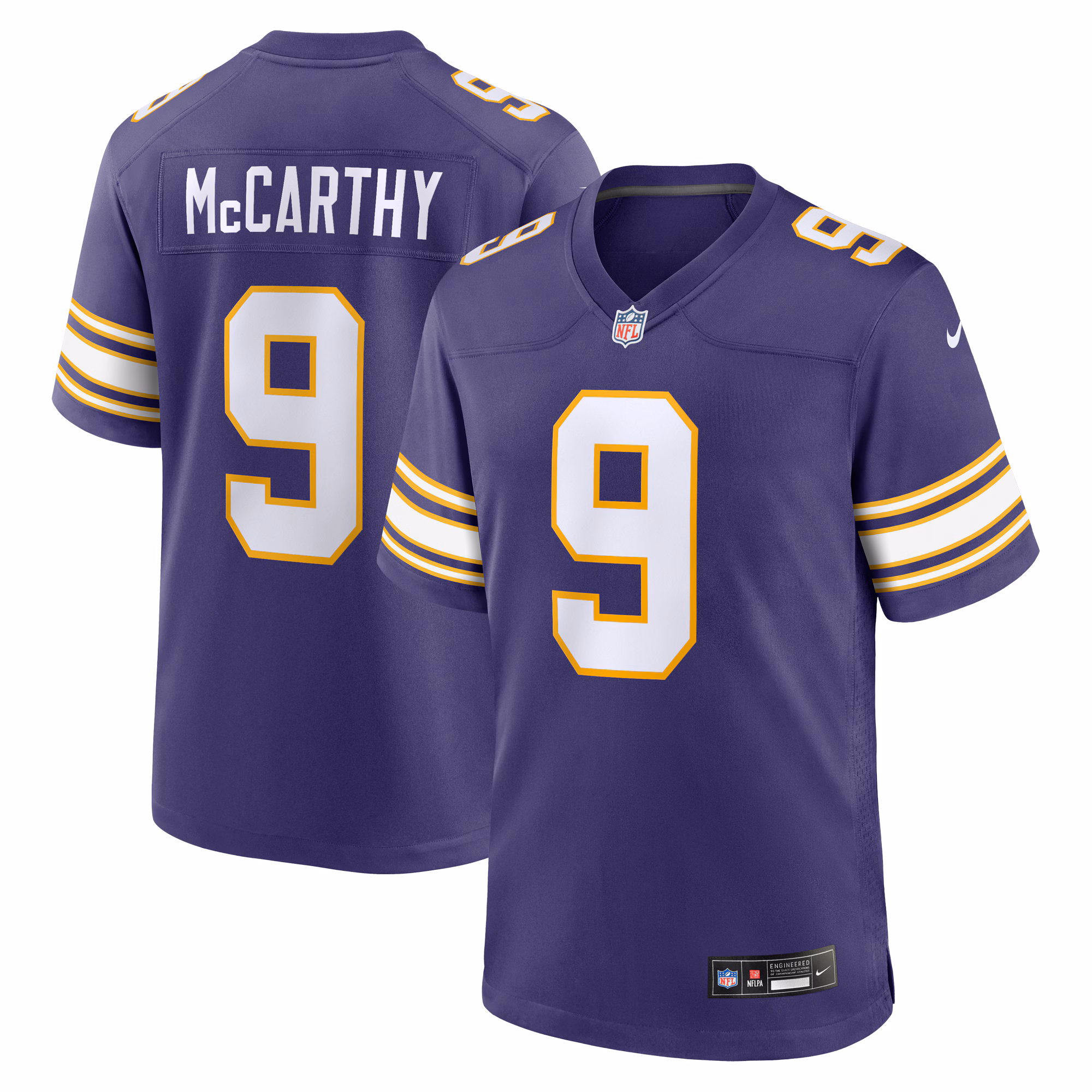 J.J. McCarthy Minnesota Vikings Game Jersey -  White