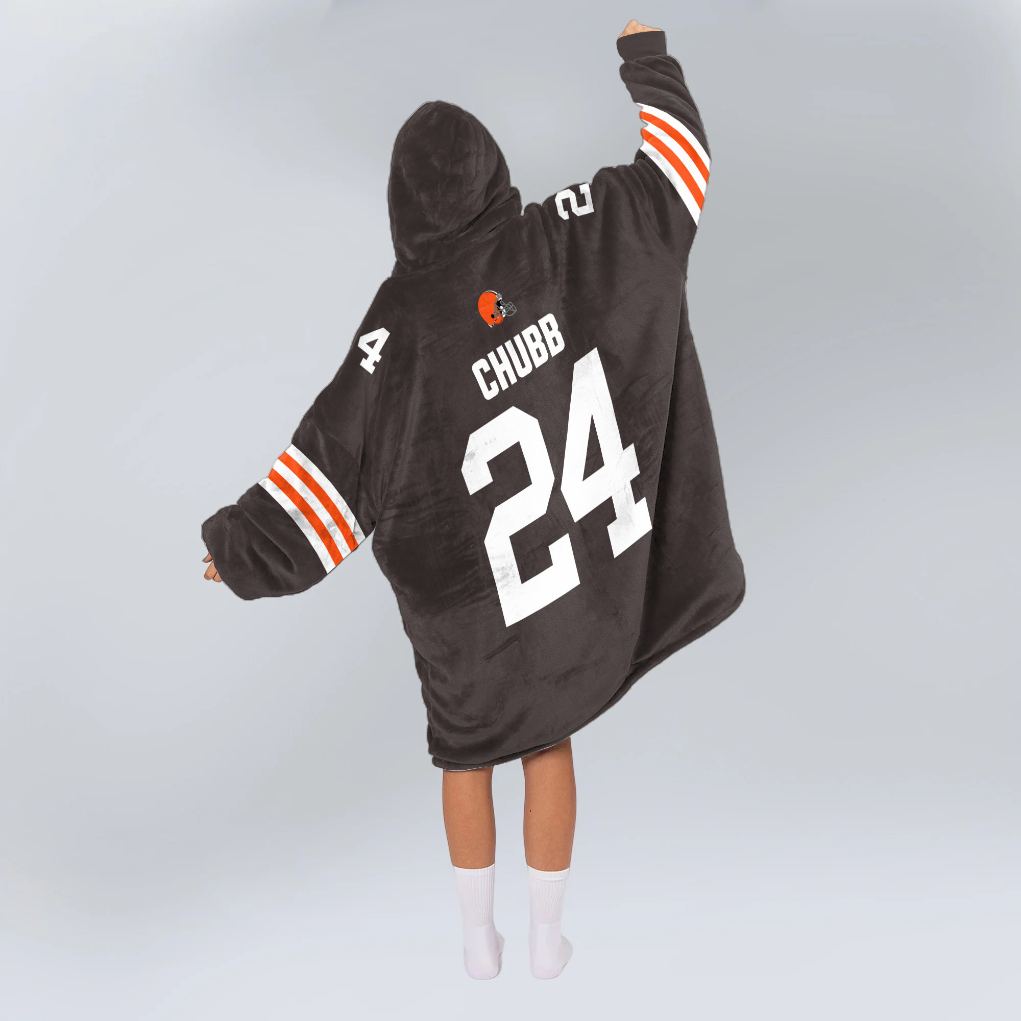 Adult 24 Cleveland Football Unisex Blanket Hoodie