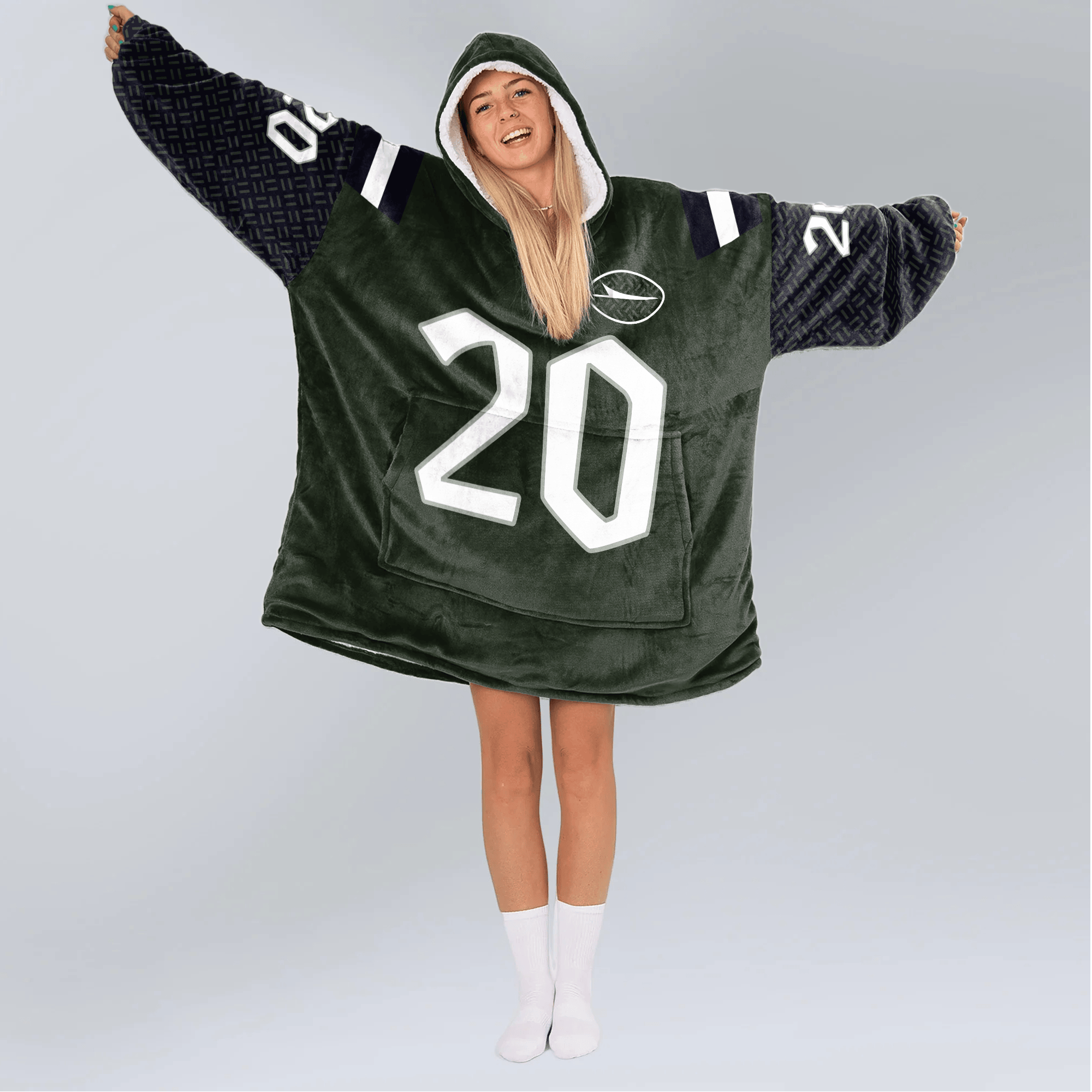 Adult B.H 20 New York J Football Unisex Blanket Hoodie