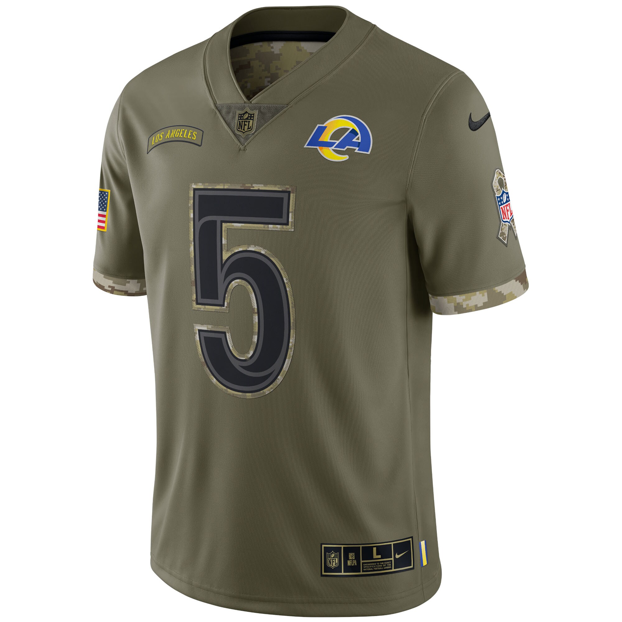Jalen Ramsey Los Angeles Rams  2022 Salute To Service Limited Jersey - Olive