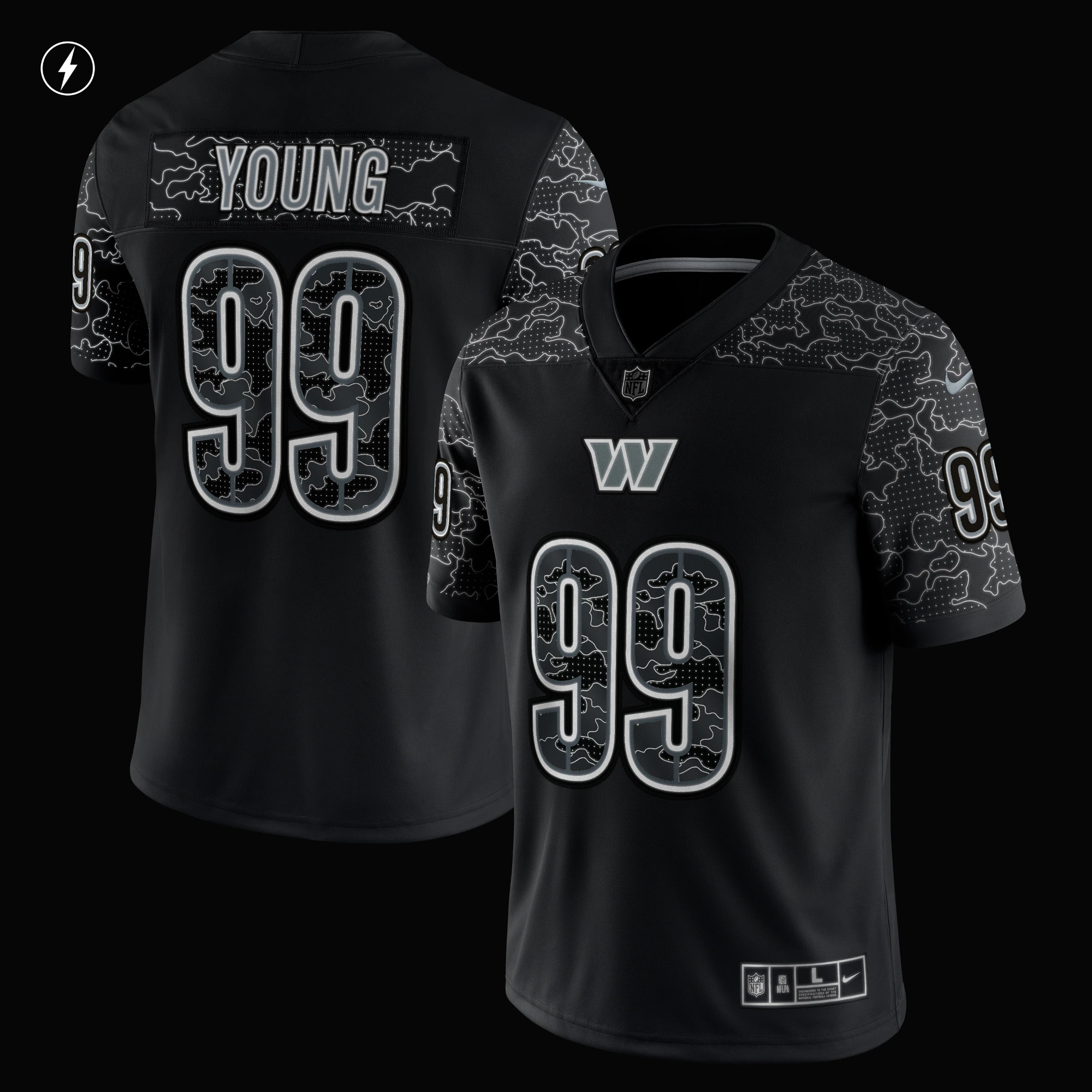 Chase Young Washington Commanders RFLCTV Limited Jersey - Black