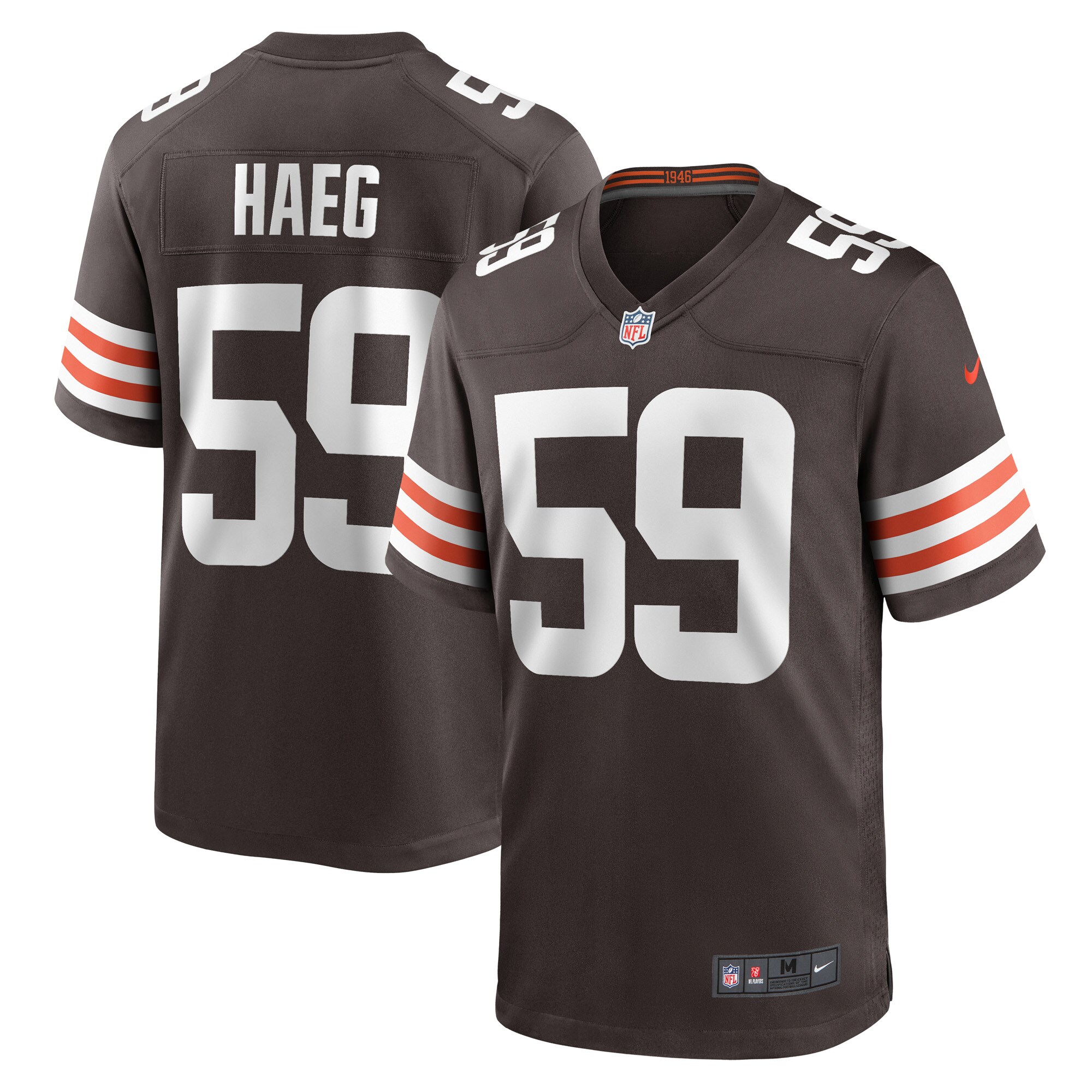 Joe Haeg Cleveland Browns  Game Player Jersey - Brown