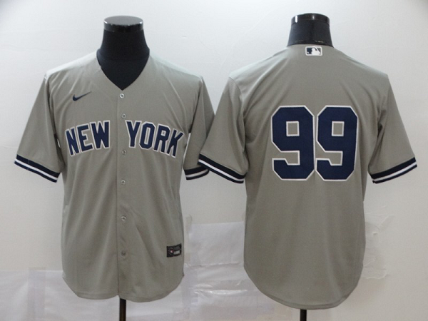 Men's New York Yankees #99 Aaron Judge Gray No Name Stitched MLB Cool Base  Jersey