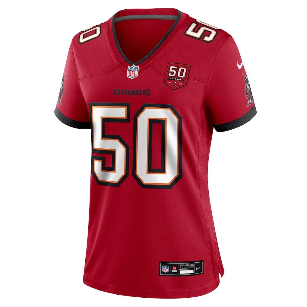Vita Vea #50  Tampa Bay Buccaneers Women's 50th Season Team Game Jersey - Red