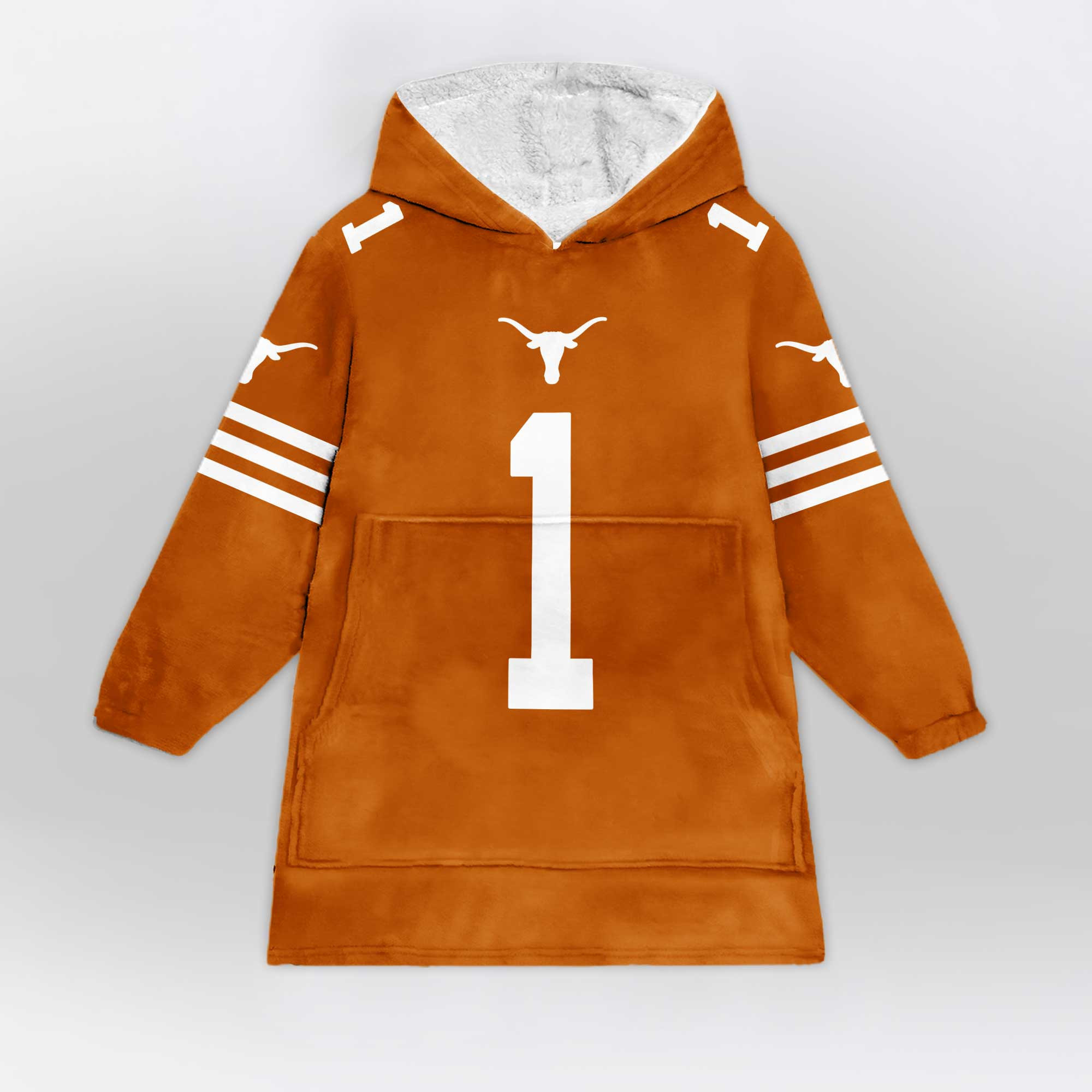 Adult #1 Texas Longhorns Football Unisex Blanket Hoodie
