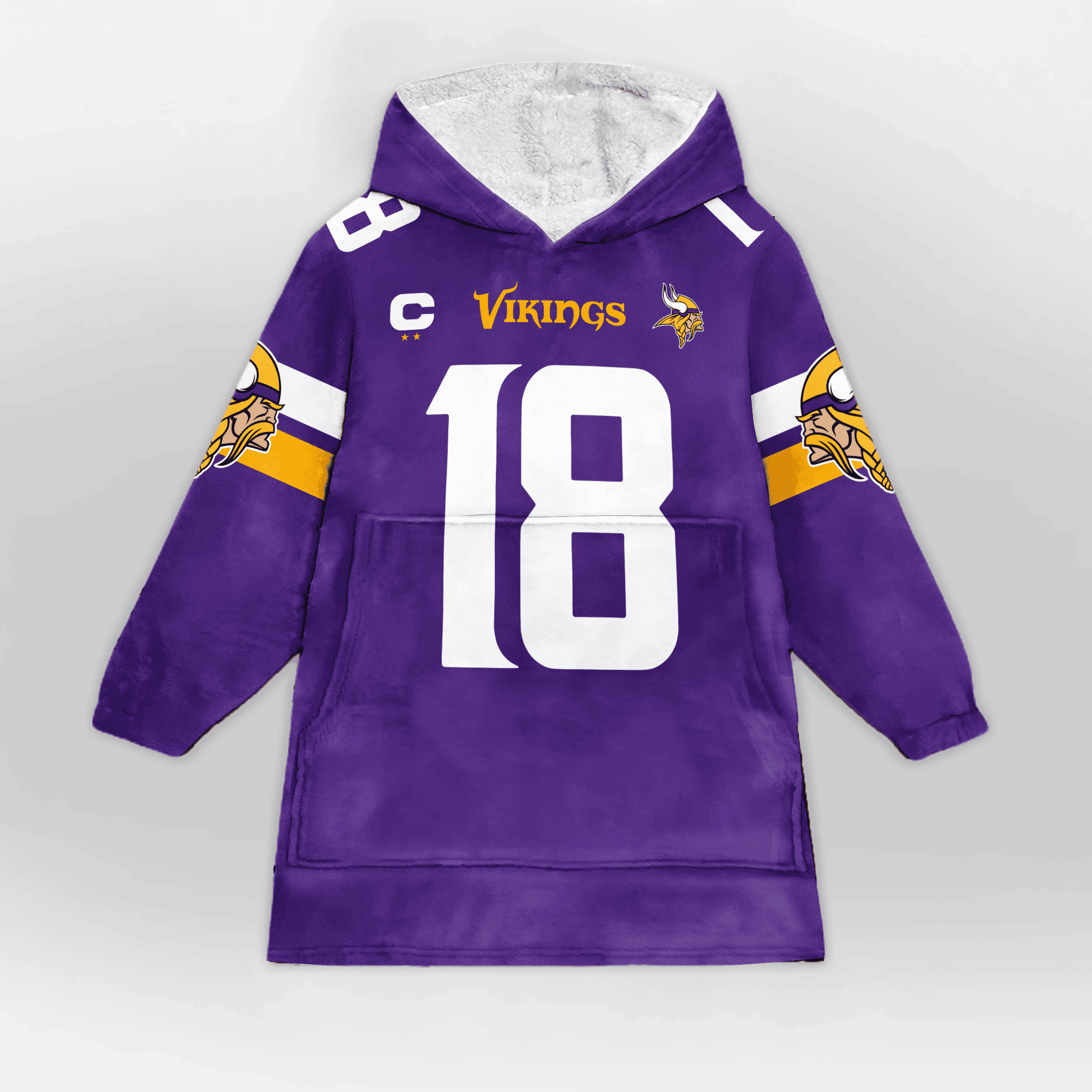 Adult Captain 18 Minnesota Football Unisex Blanket Hoodie