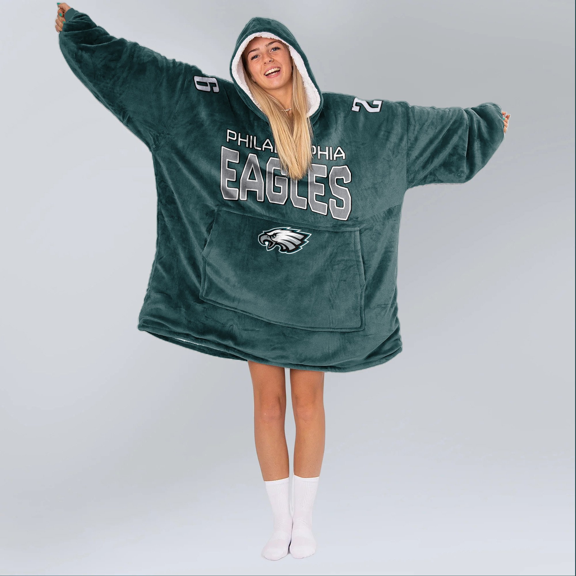 Adult 26 Philadelphia Football Unisex Blanket Hoodie