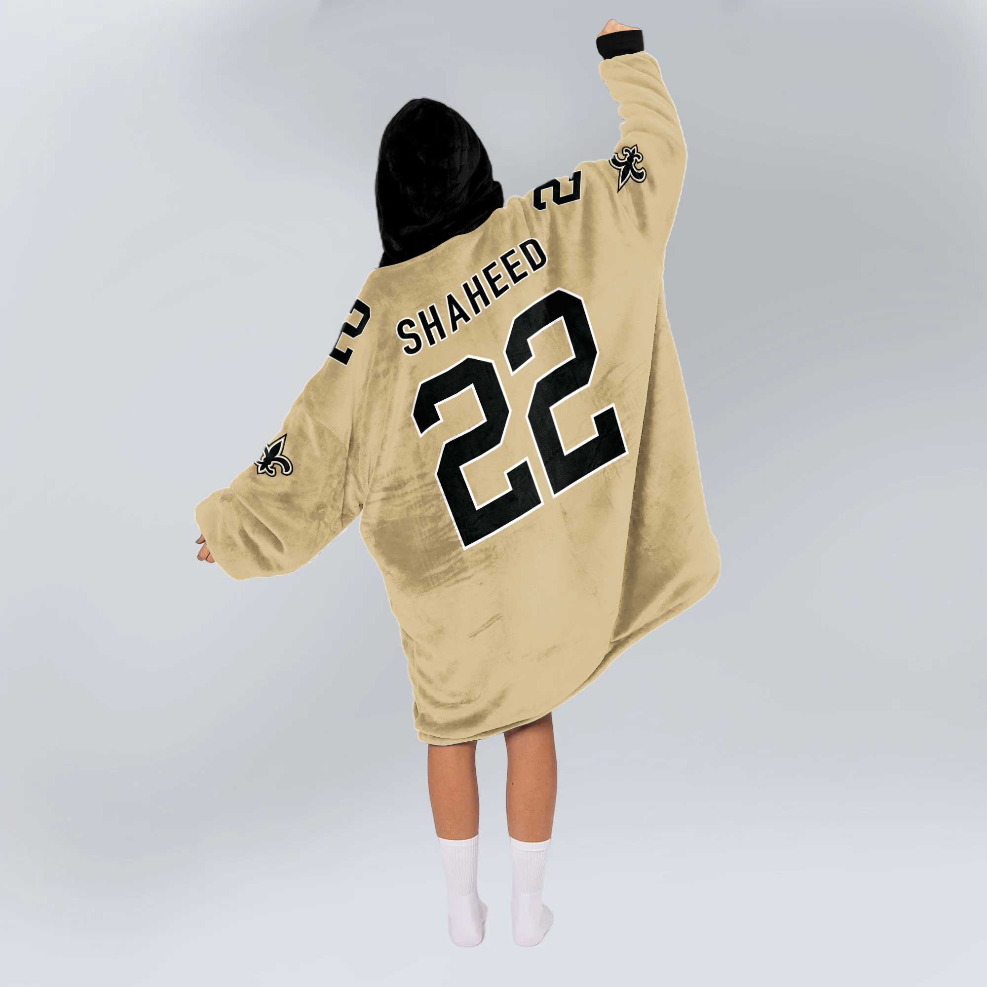 Adult R.S 22 New Orleans Football Unisex Blanket Hoodie
