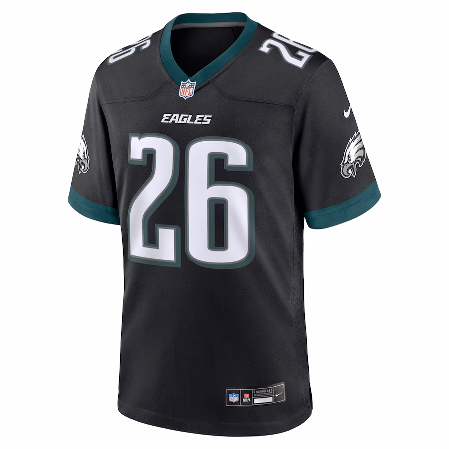 Men's Philadelphia Eagles #26 Saquon Barkley Black Alternate Game Jersey
