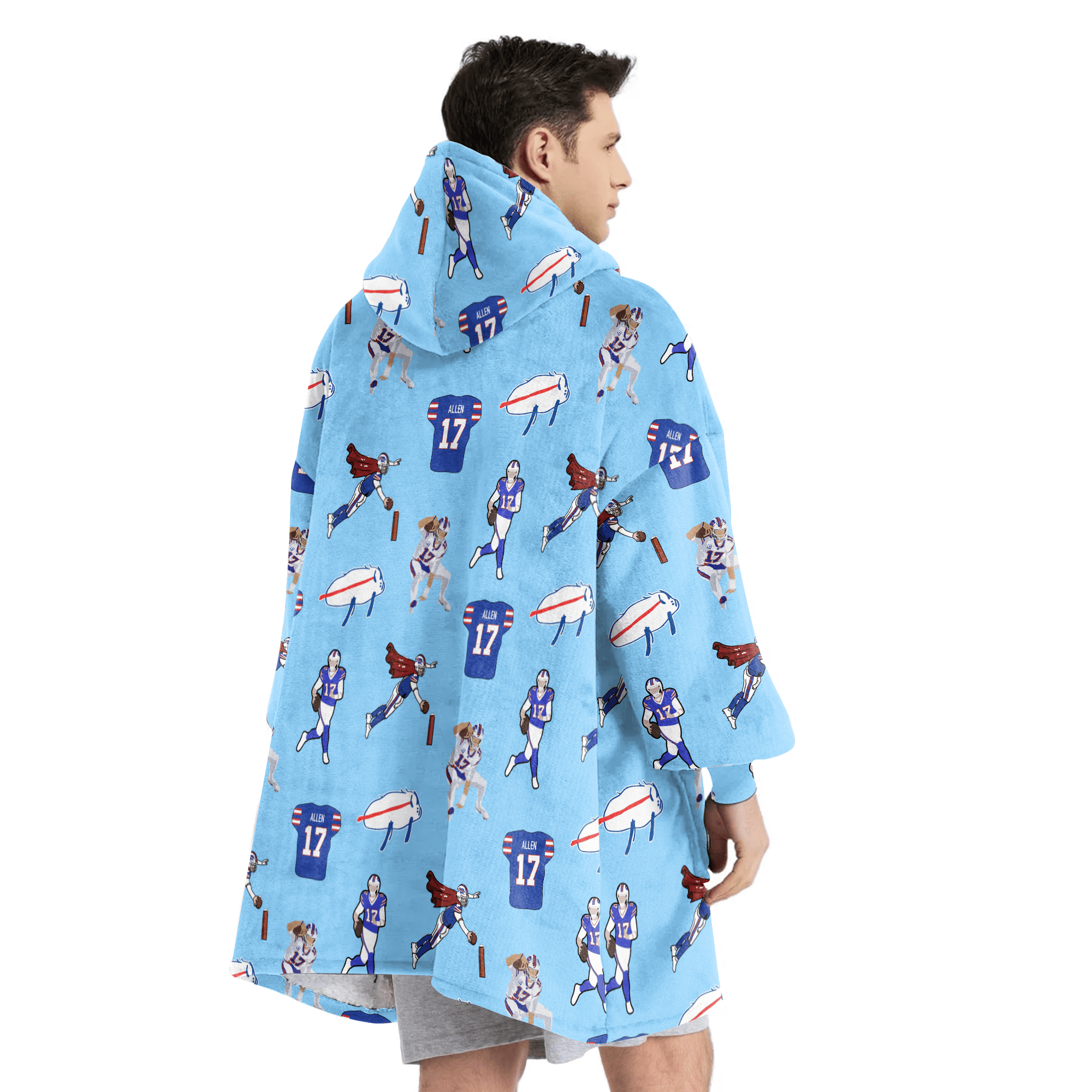 Pattern J.A 17 Buffalo Football Unisex Blanket Hoodie