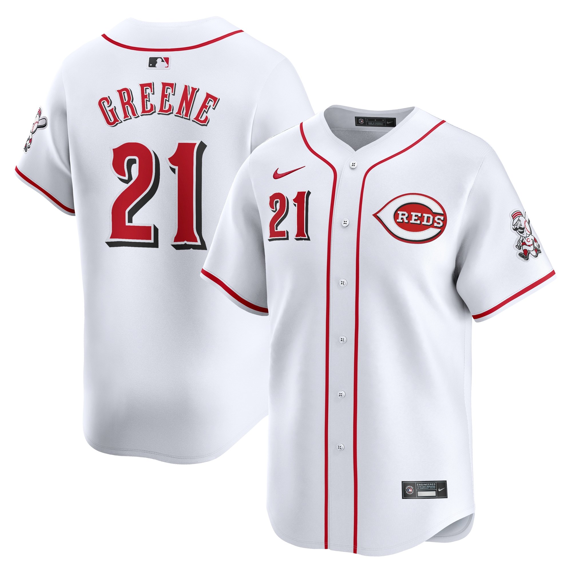 Men's Cincinnati Reds Hunter Greene  White Home Limited Player Jersey