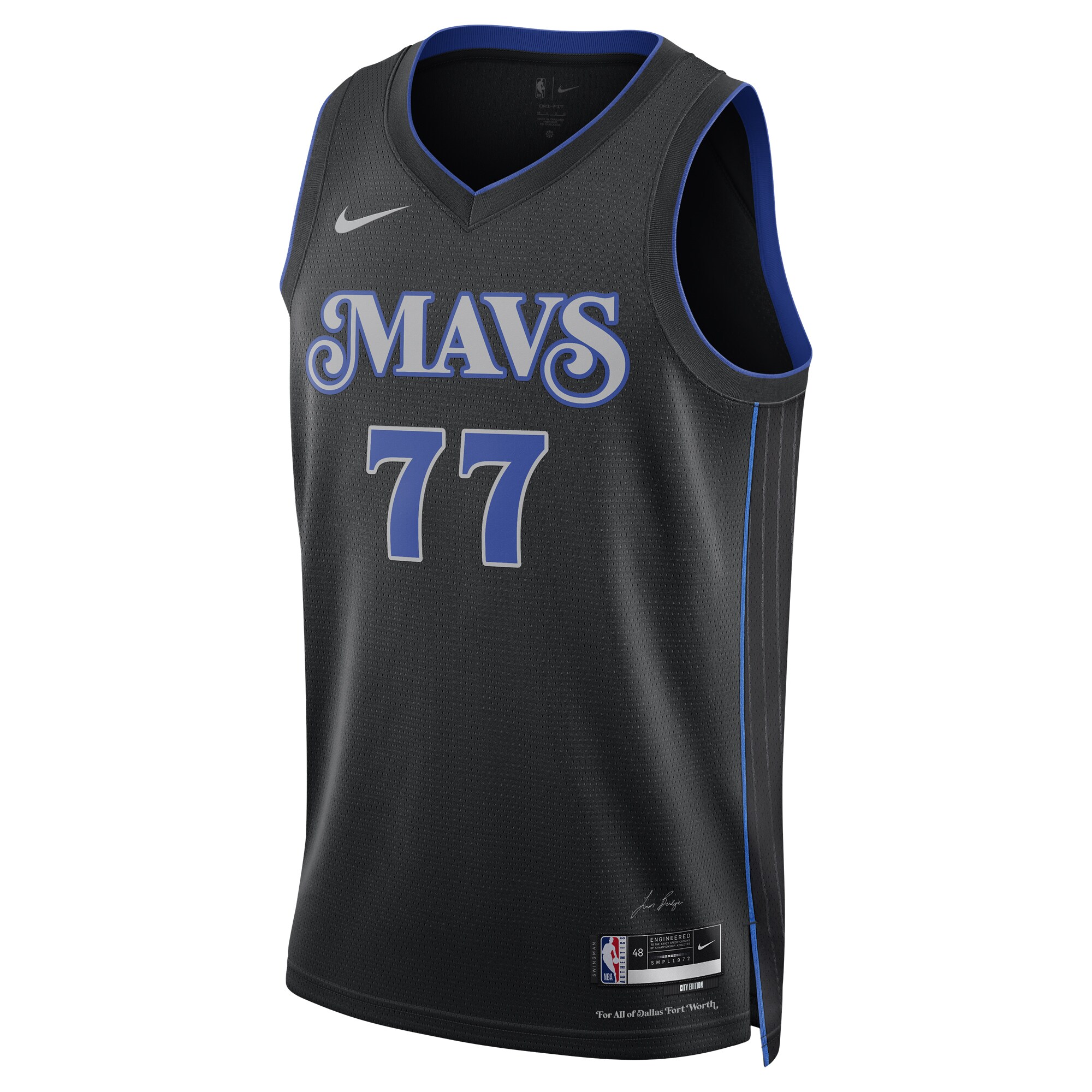 Unisex Dallas Mavericks Luka Dončić  Black 2023/24 Swingman Jersey - City Edition