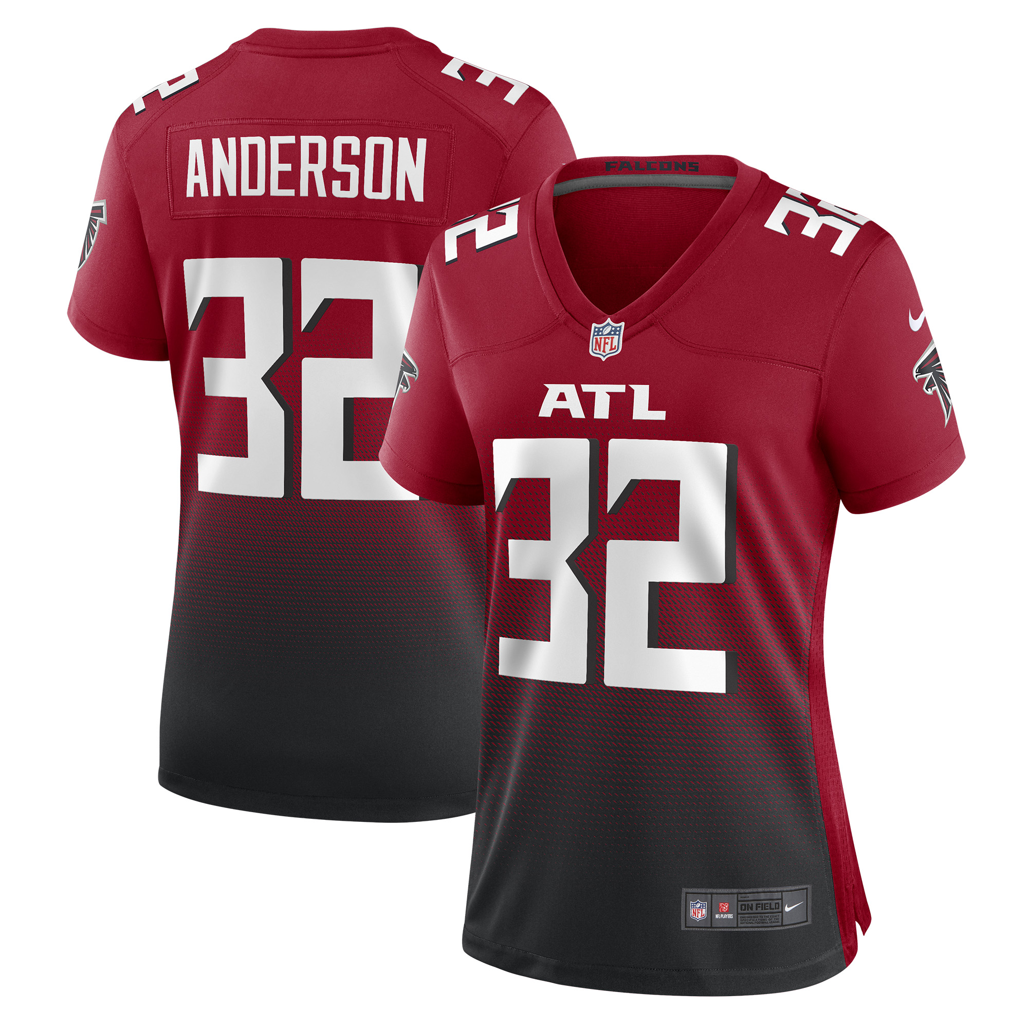 Jamal Anderson Atlanta Falcons Women's Game Retired Player Jersey - Black