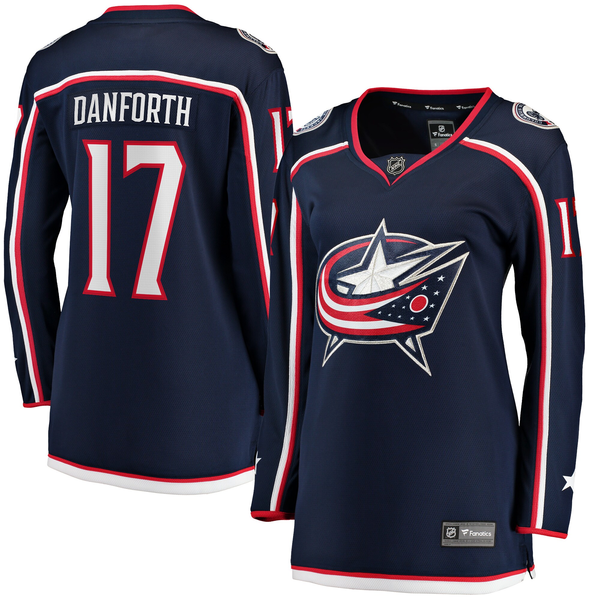 Justin Danforth Columbus Blue Jackets Women's Home Breakaway Player Jersey - Navy