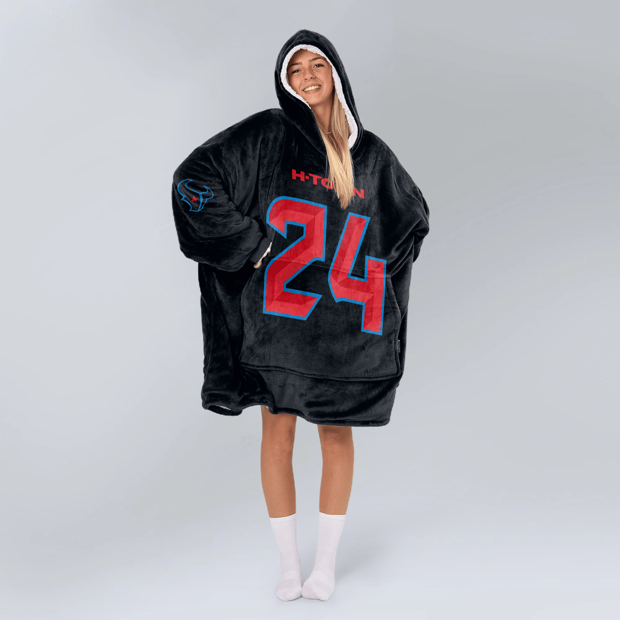 Adult D.S 24 Houston Football Unisex Blanket Hoodie