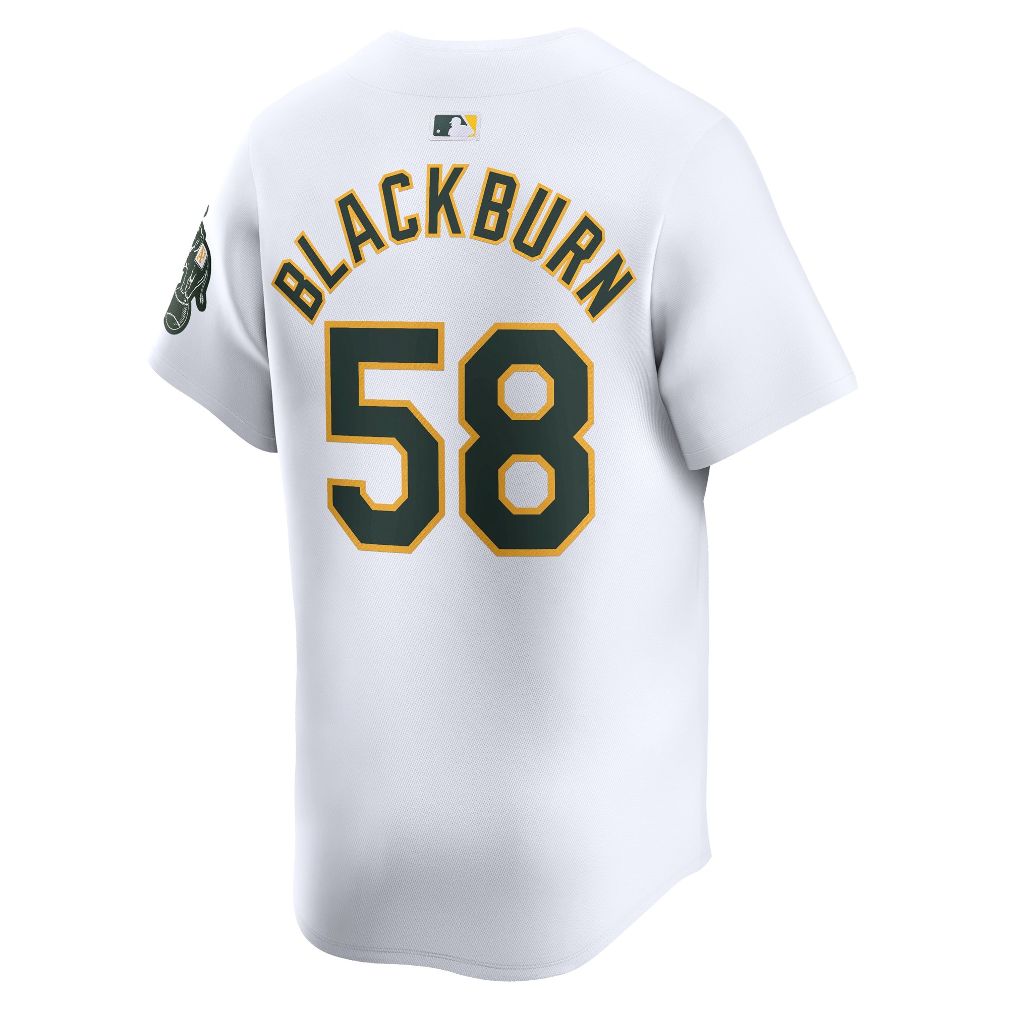 Men's Oakland Athletics Paul Blackburn  White Home Limited Player Jersey
