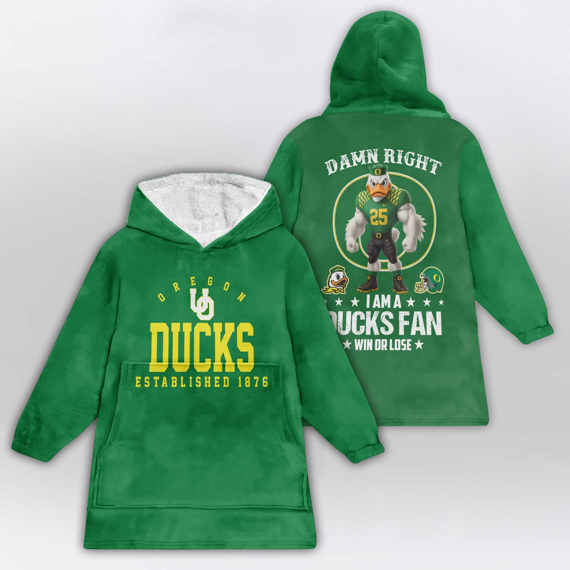 Adult Oregon Football Unisex Blanket Hoodie