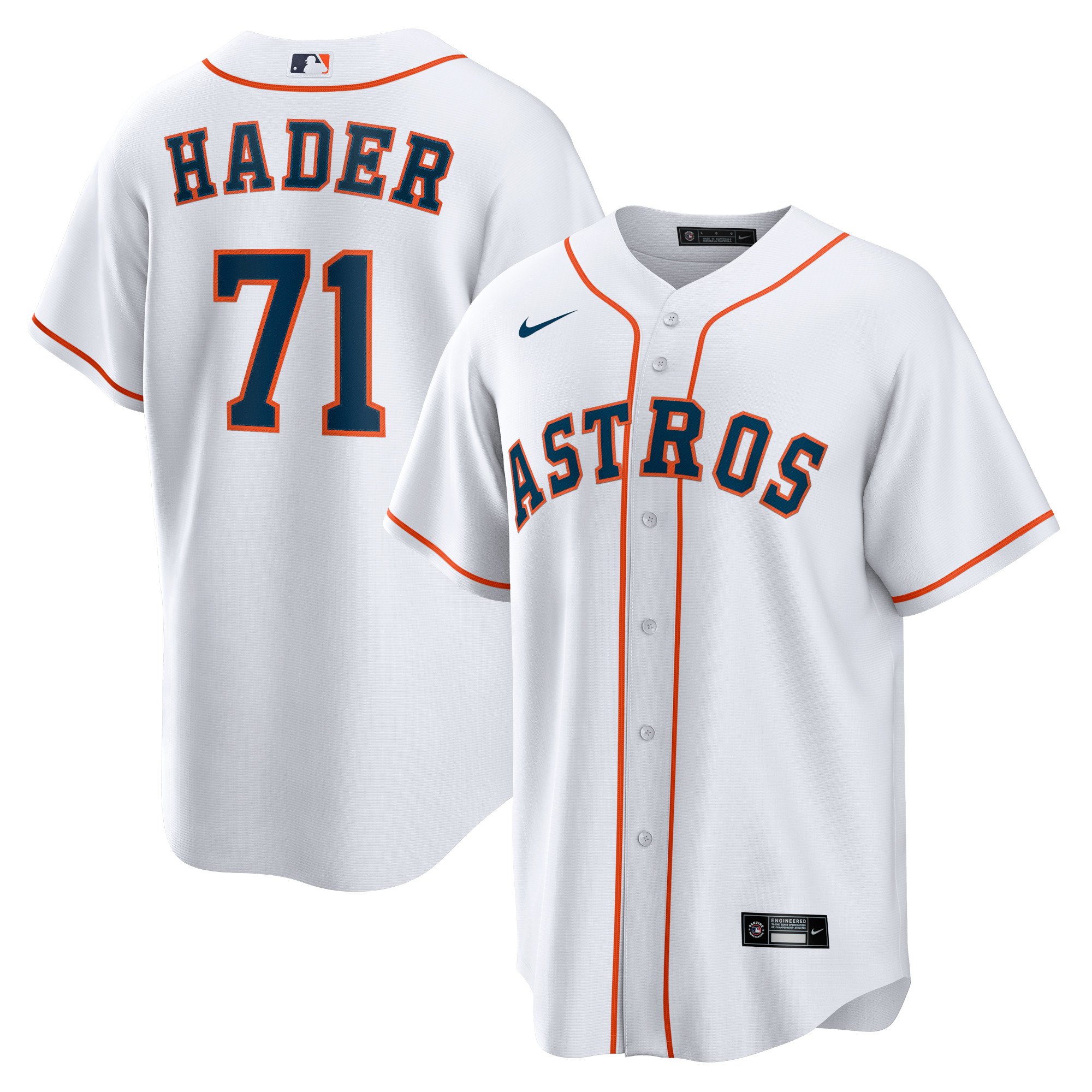 Men's Houston Astros Josh Hader  White Home Replica Player Jersey