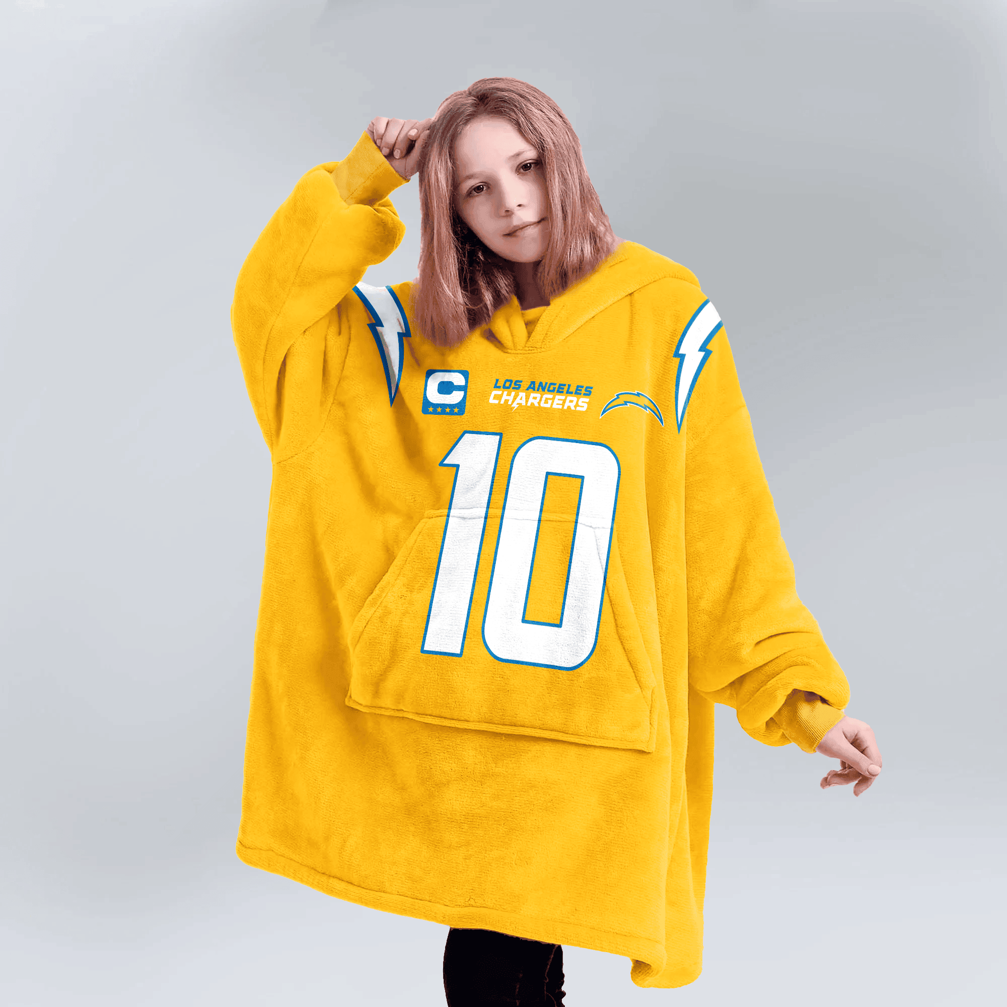 Kid 10 Los Angeles C Football Unisex Blanket Hoodie