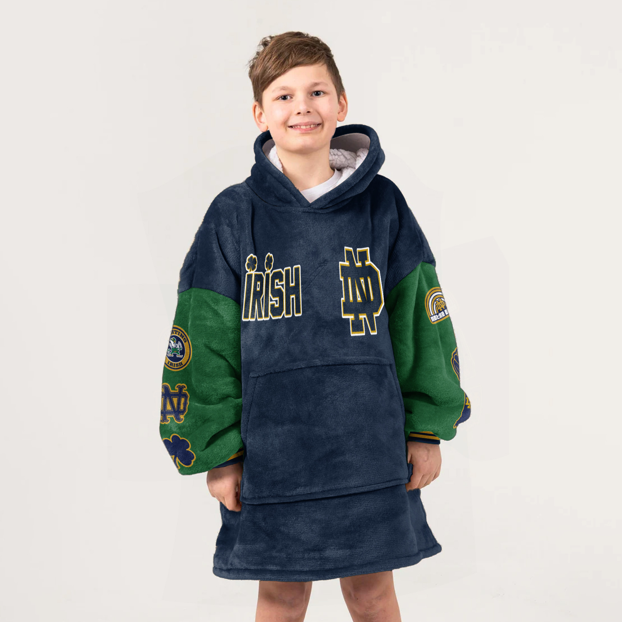 Adult Notre Dame Football Unisex Blanket Hoodie
