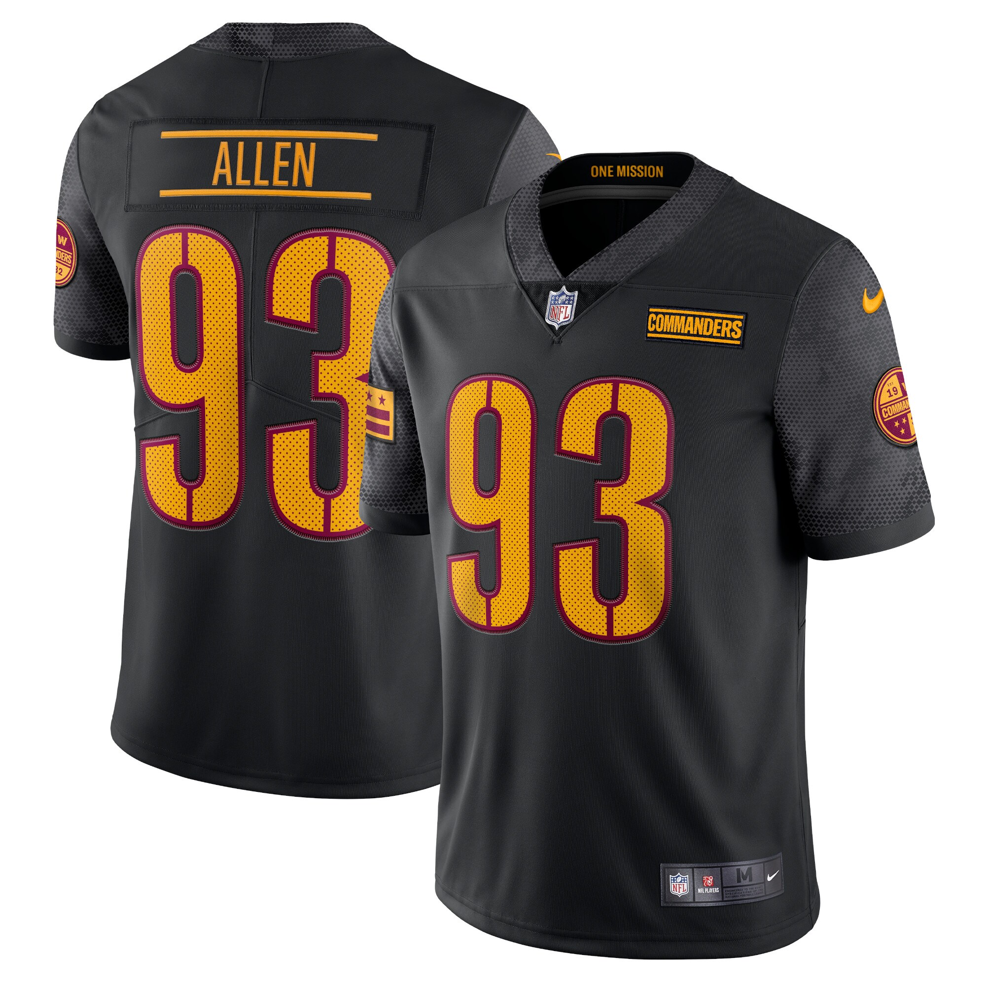 Jonathan Allen Washington Commanders Alternate Vapor Limited Jersey - Black