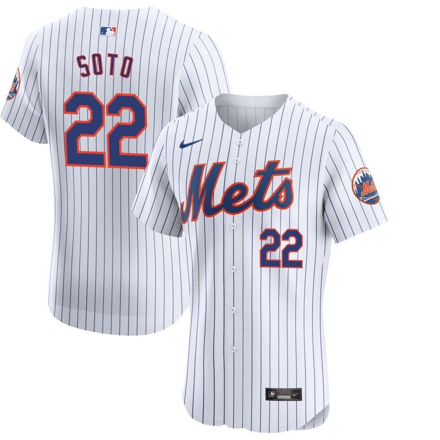 Men's #22 New York Mets Juan Soto  White Home Limited Player Jersey
