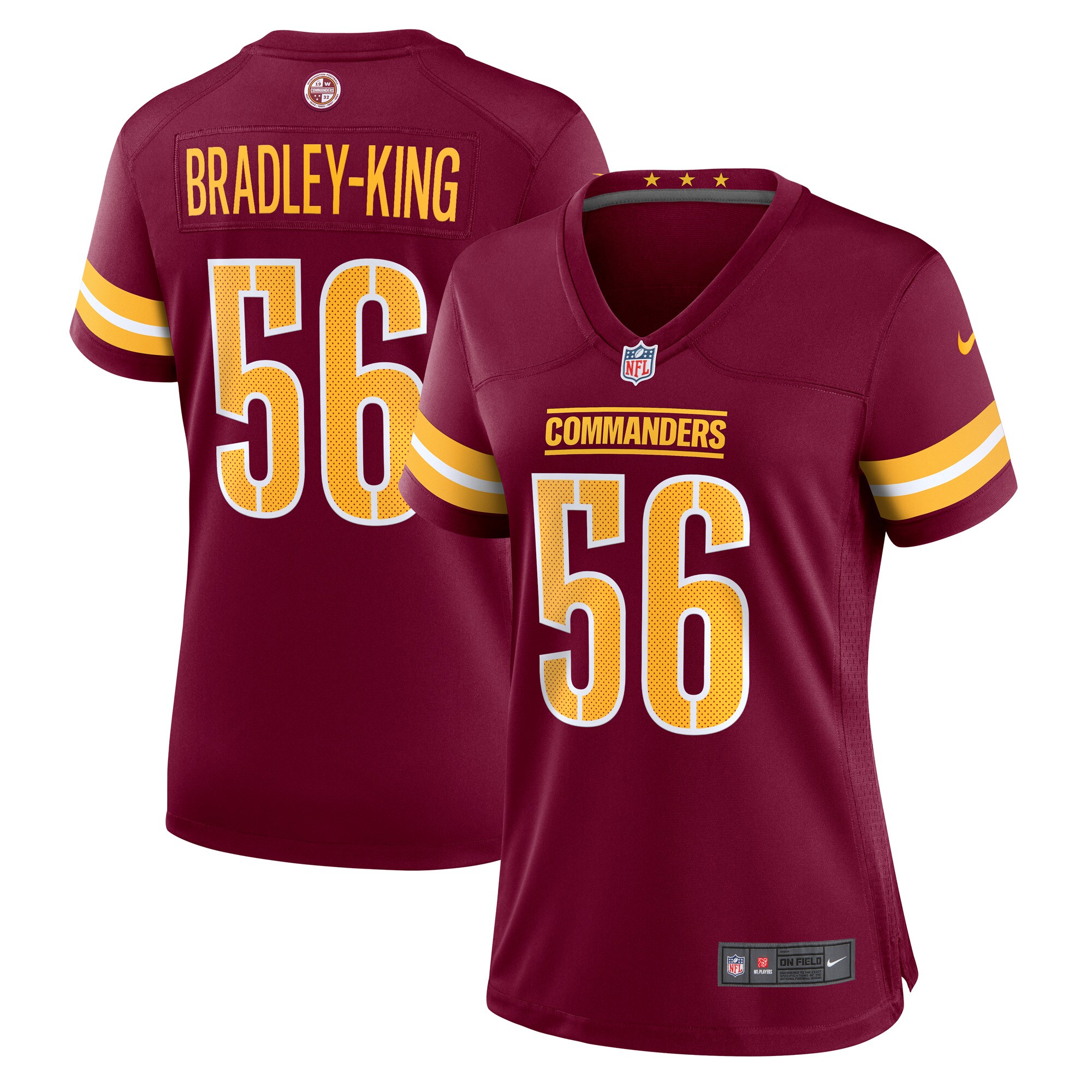 Will Bradley-King Washington Commanders  Women's Game Player Jersey - Burgundy