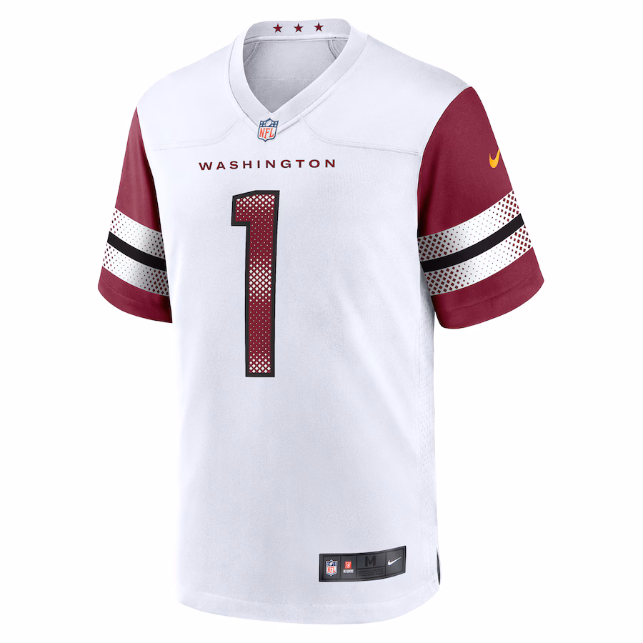 Men's Deebo Samuel Sr #1 White Washington Commanders Game Player Jersey