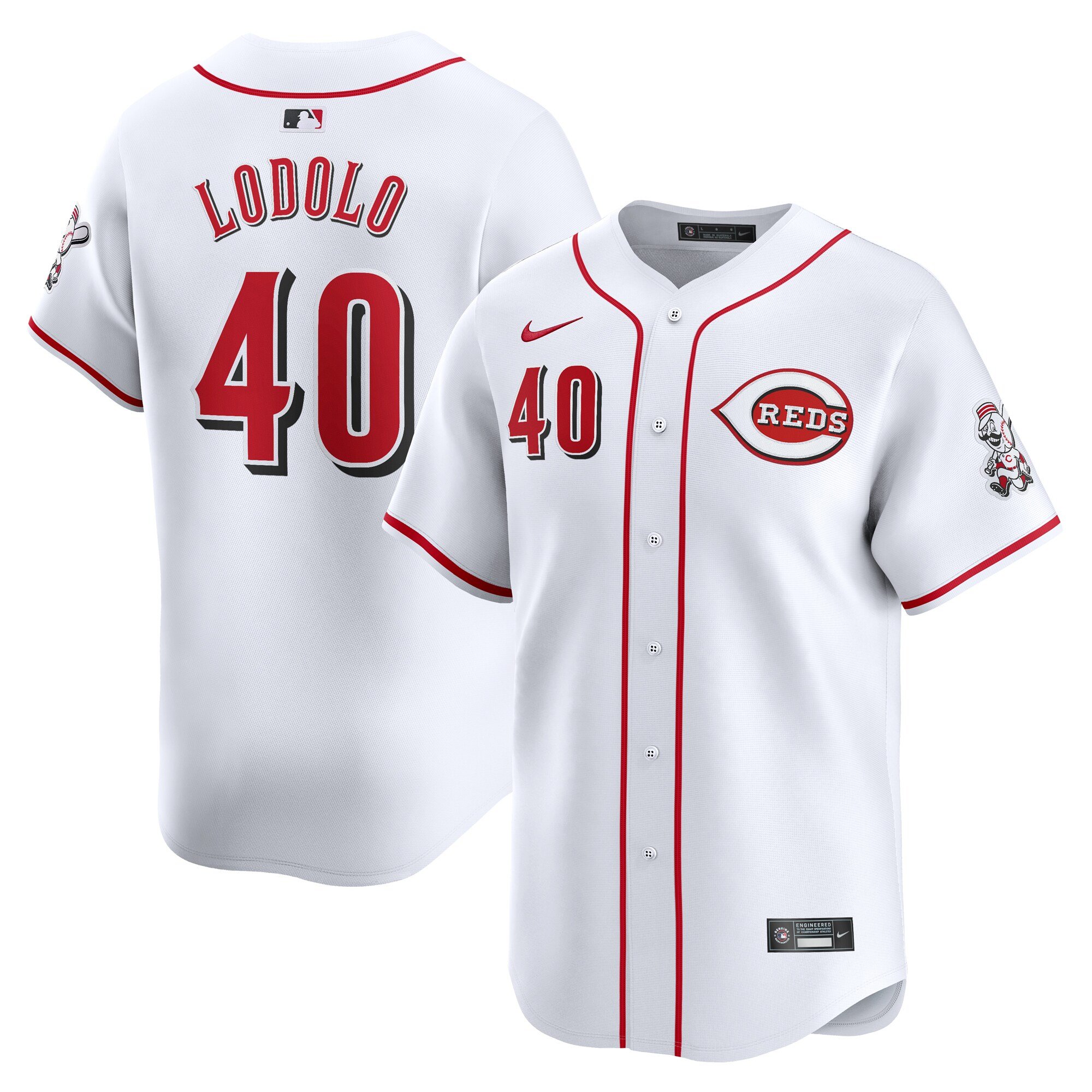 Men's Cincinnati Reds #40 Nick Lodolo  White Home Limited Player Jersey