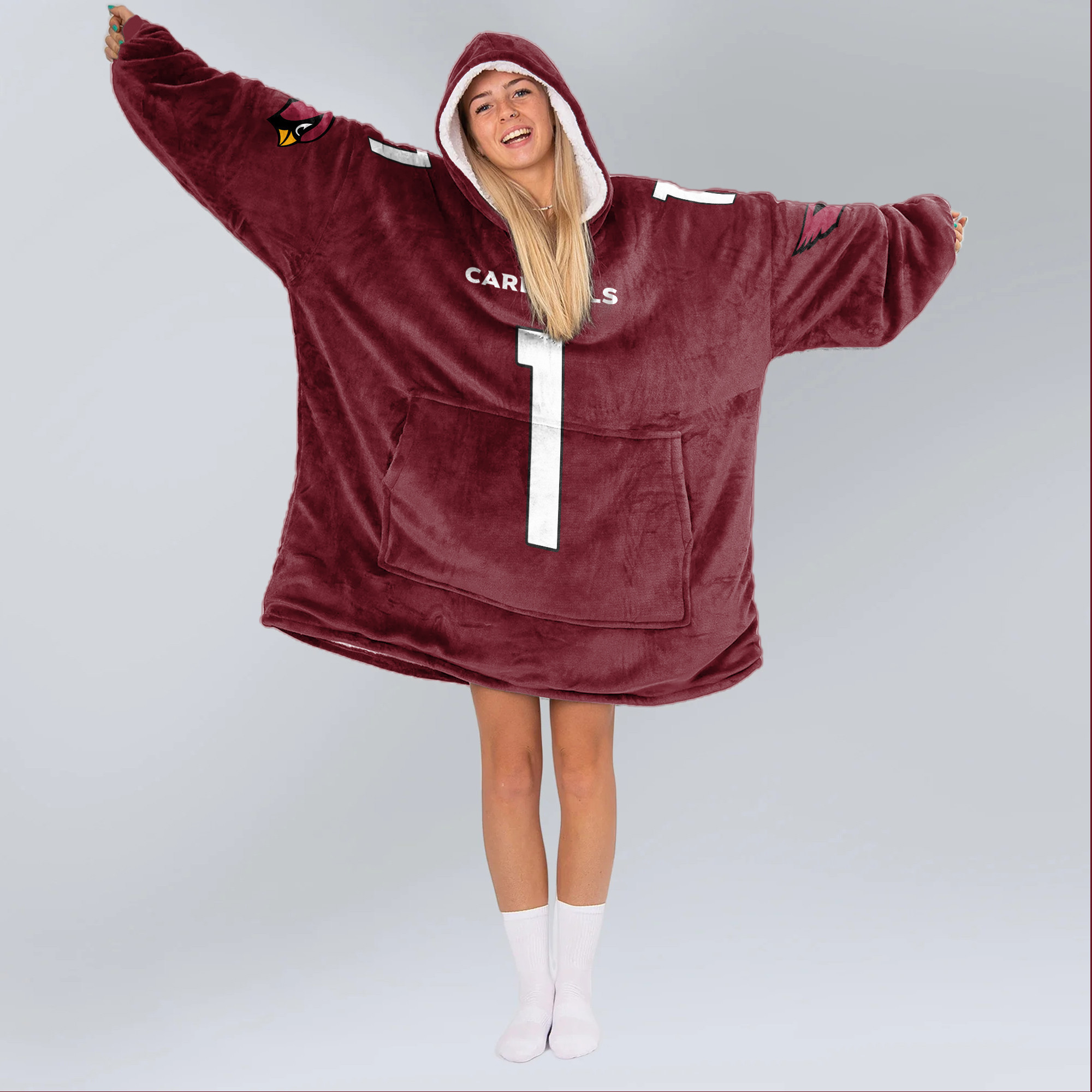 Adult 1 Arizona Cardinals Football Unisex Blanket Hoodie